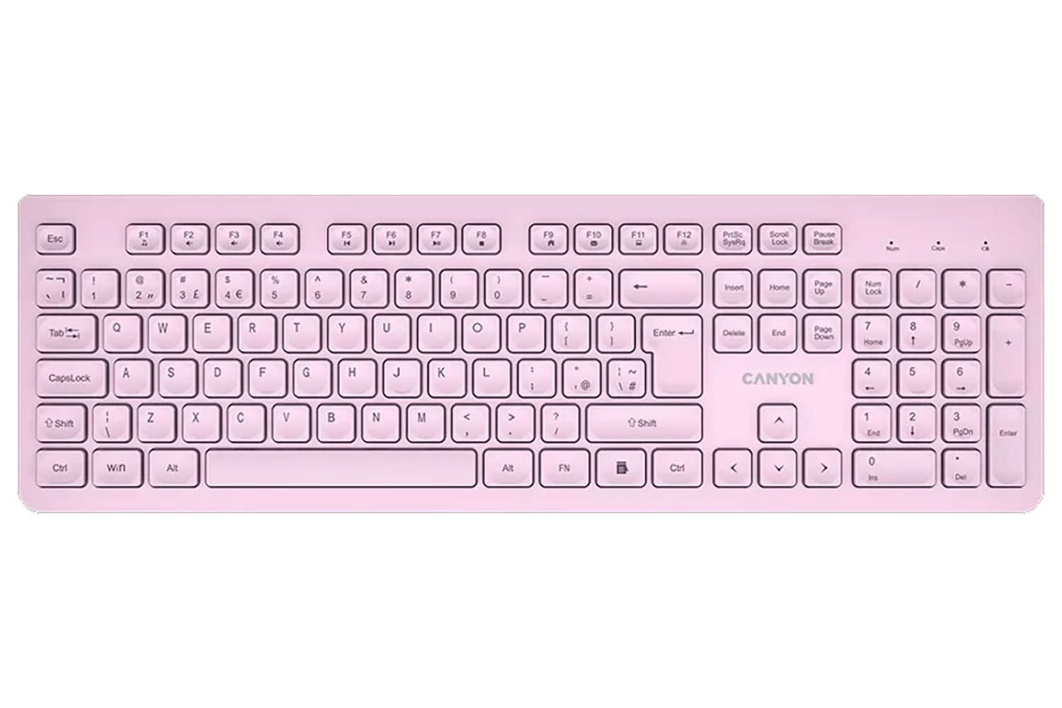 Canyon Silent Wireless Keyboard | Pink