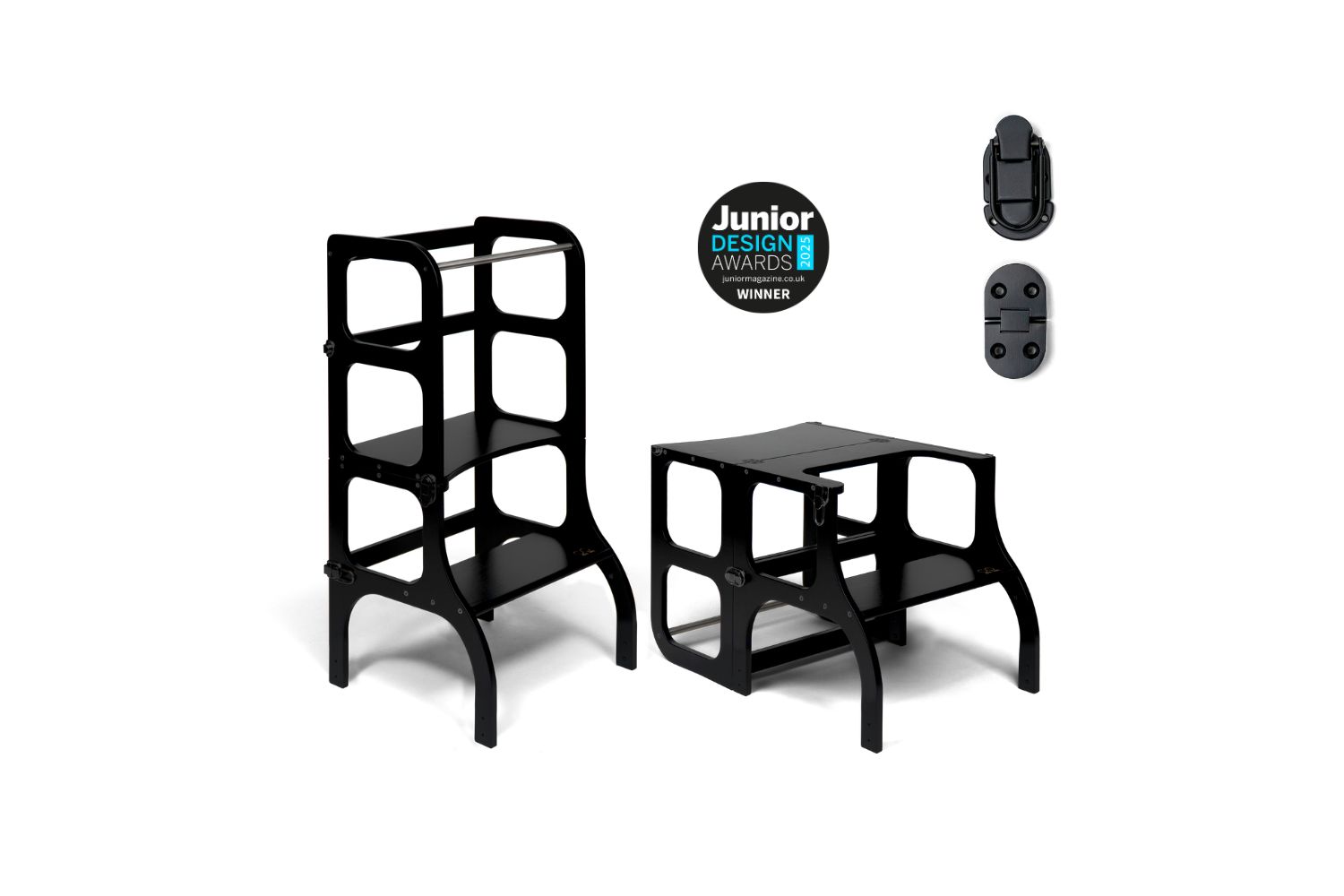 Ette Tete Helper Tower Table Stepnsit Black Black Clasps Extra Support | Helper Tower | Baltic Birch Plywood | Adjustable