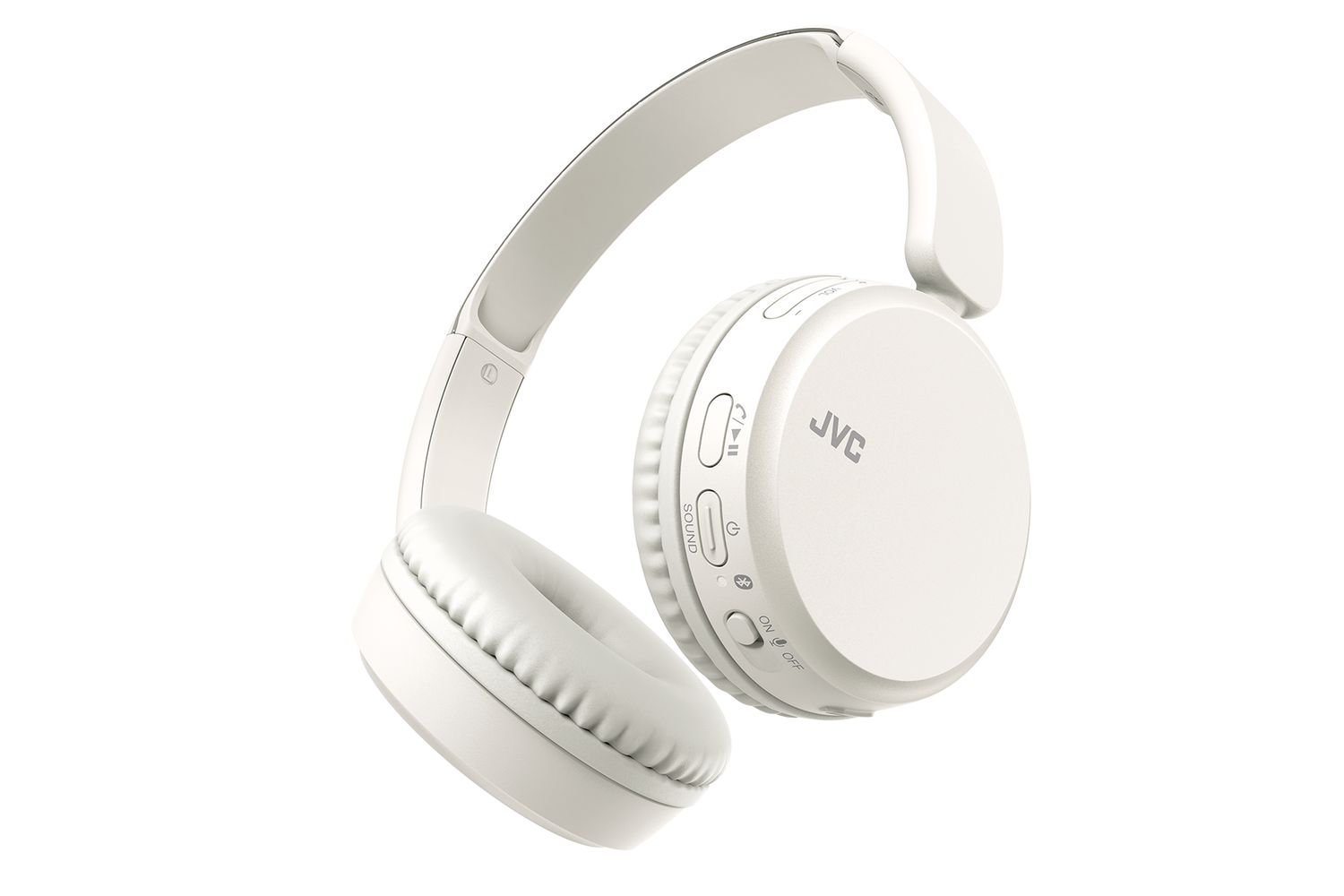 Jvc White On Ear Bluetooth Foldable Headphones Upto 35 Hour Use 3 Sound Modes 2 Device Connection Voice Assistant Bt V52