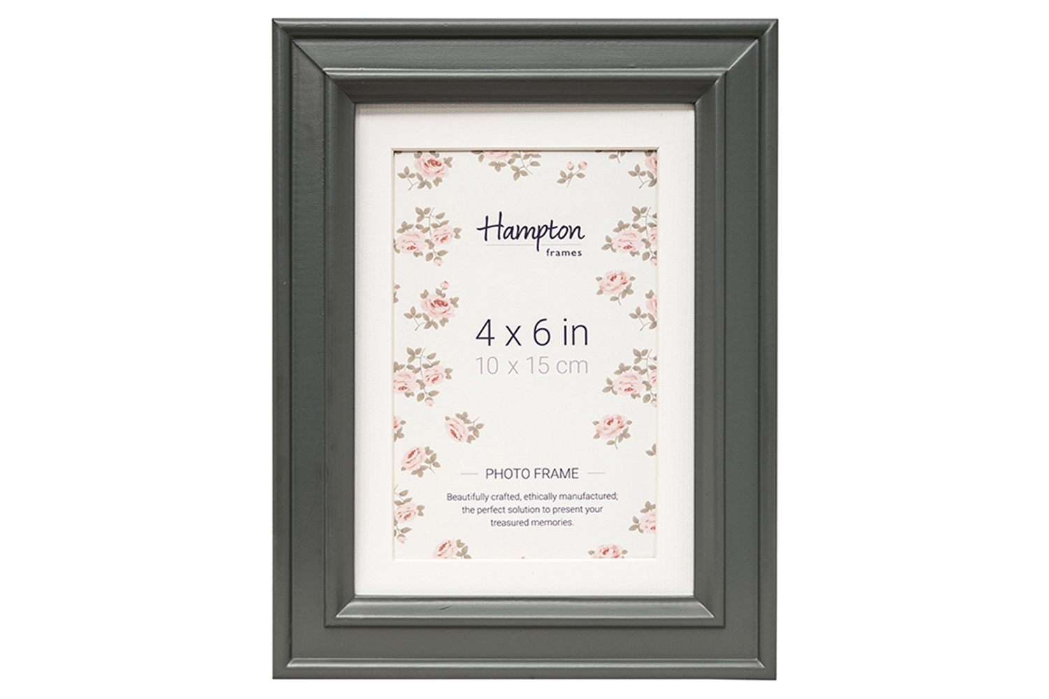 Helena 4 x 6" Photo Frame | Dark Grey