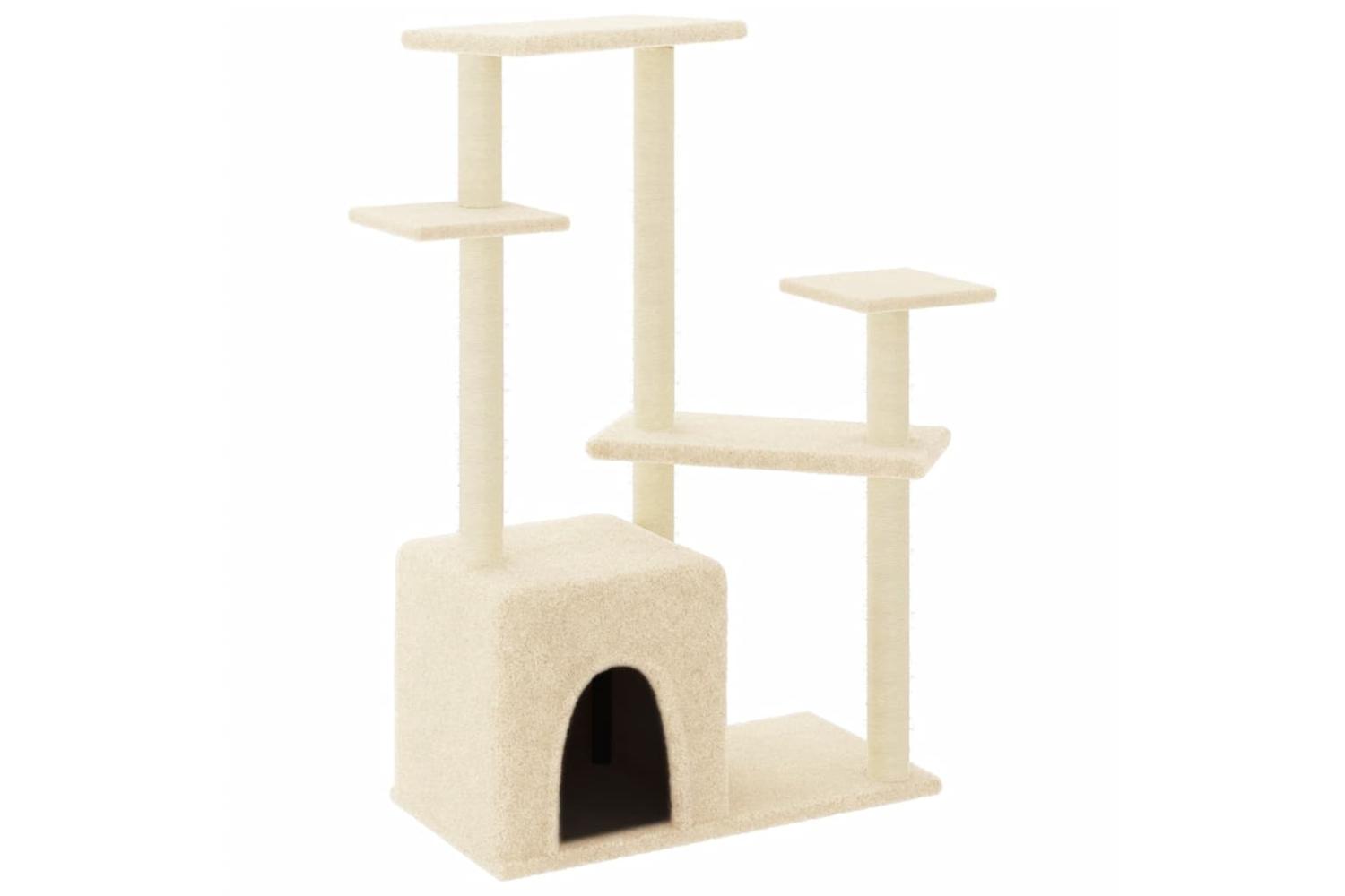 Cat Tree With Sisal Scratching Posts Cream 1075 Cm