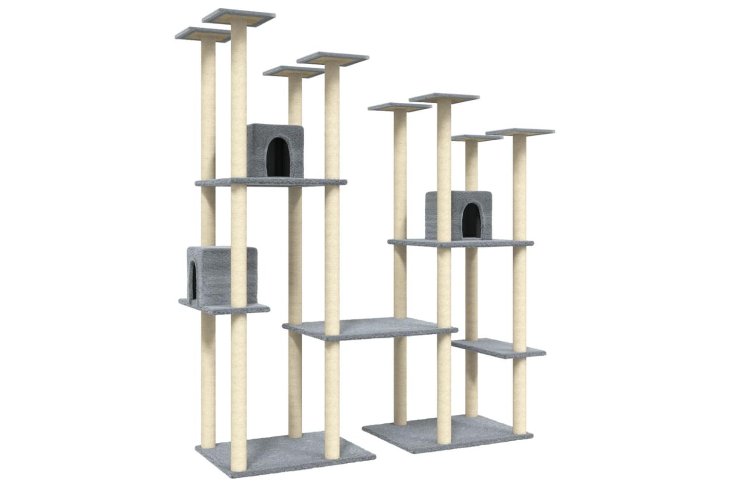 Cat Tree With Sisal Scratching Posts Light Grey 174 Cm