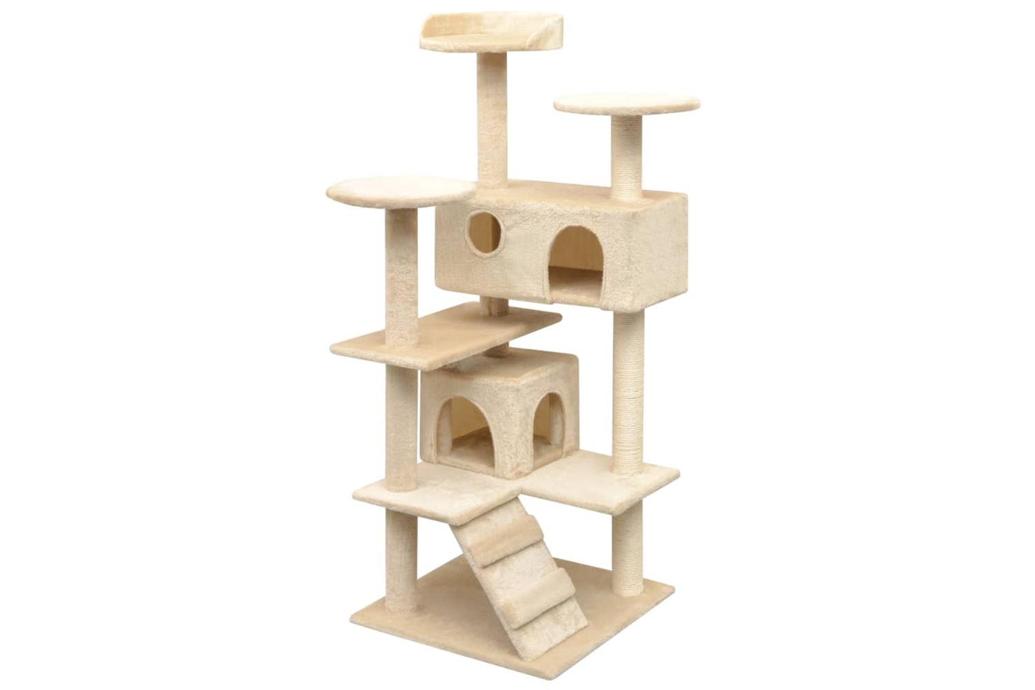 Cat Tree With Sisal Scratching Posts 125 Cm Beige