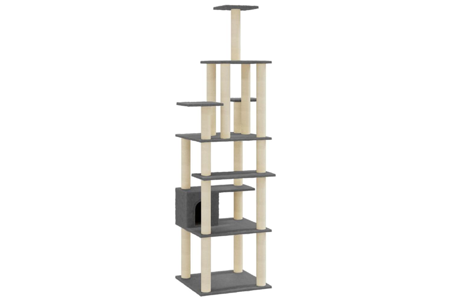 Cat Tree With Sisal Scratching Posts Dark Grey 183 Cm