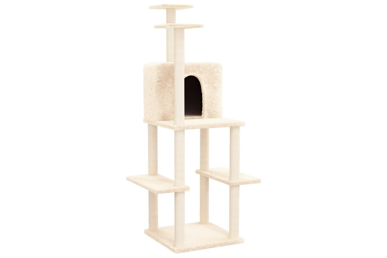 Cat Tree With Sisal Scratching Posts Cream 1445 Cm