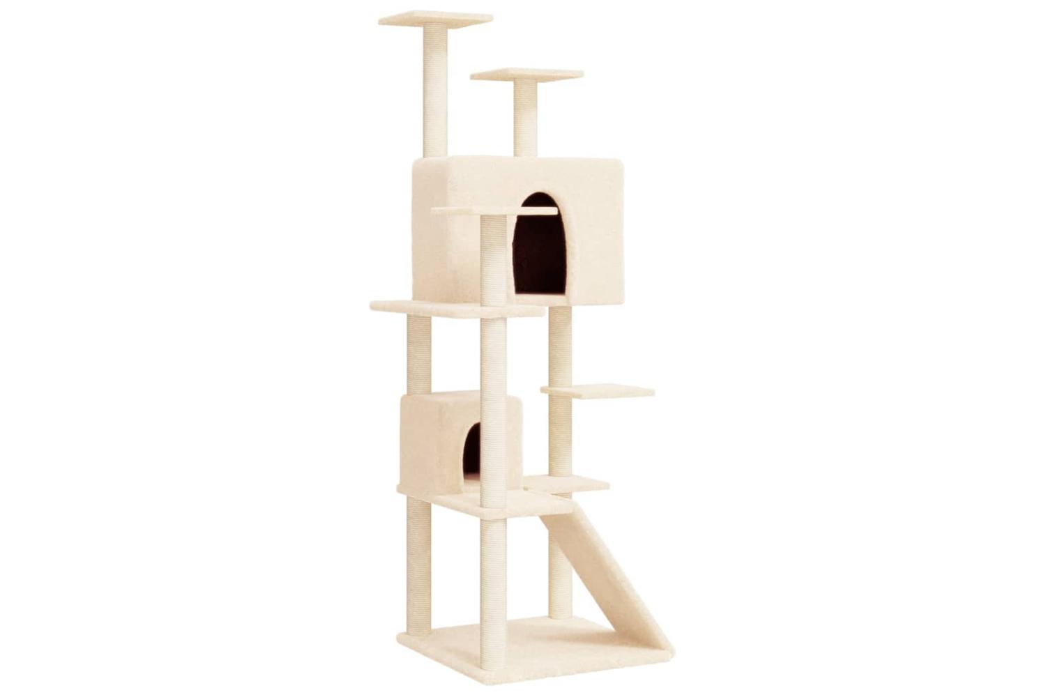 Cat Tree With Sisal Scratching Posts Cream 153 Cm