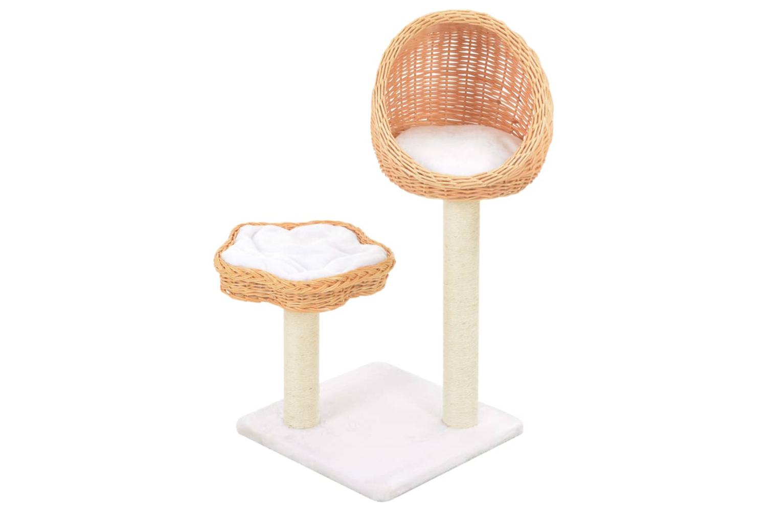 Cat Tree With Sisal Scratching Post Natural Willow Wood