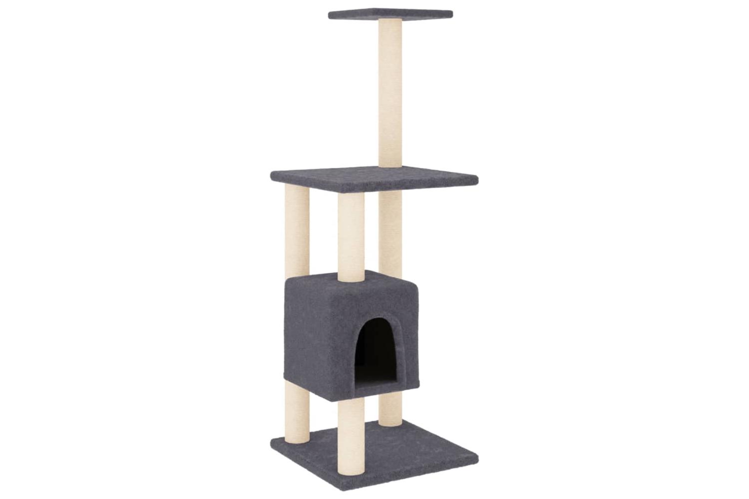 Cat Tree With Sisal Scratching Posts Dark Grey 104 Cm