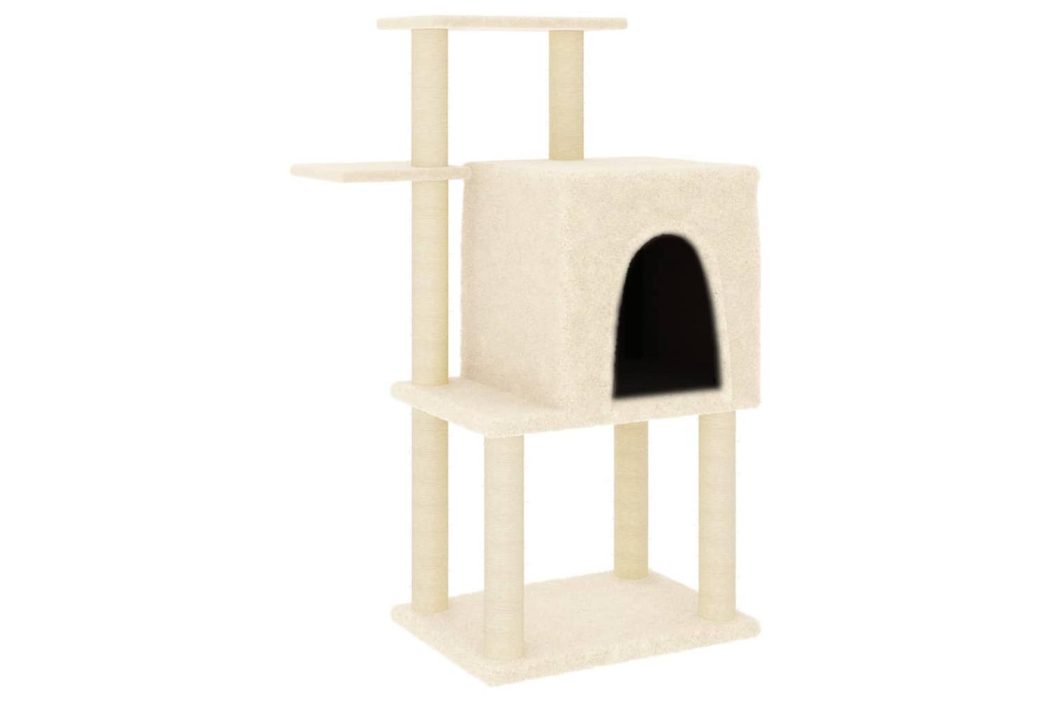 Cat Tree With Sisal Scratching Posts Cream 97 Cm