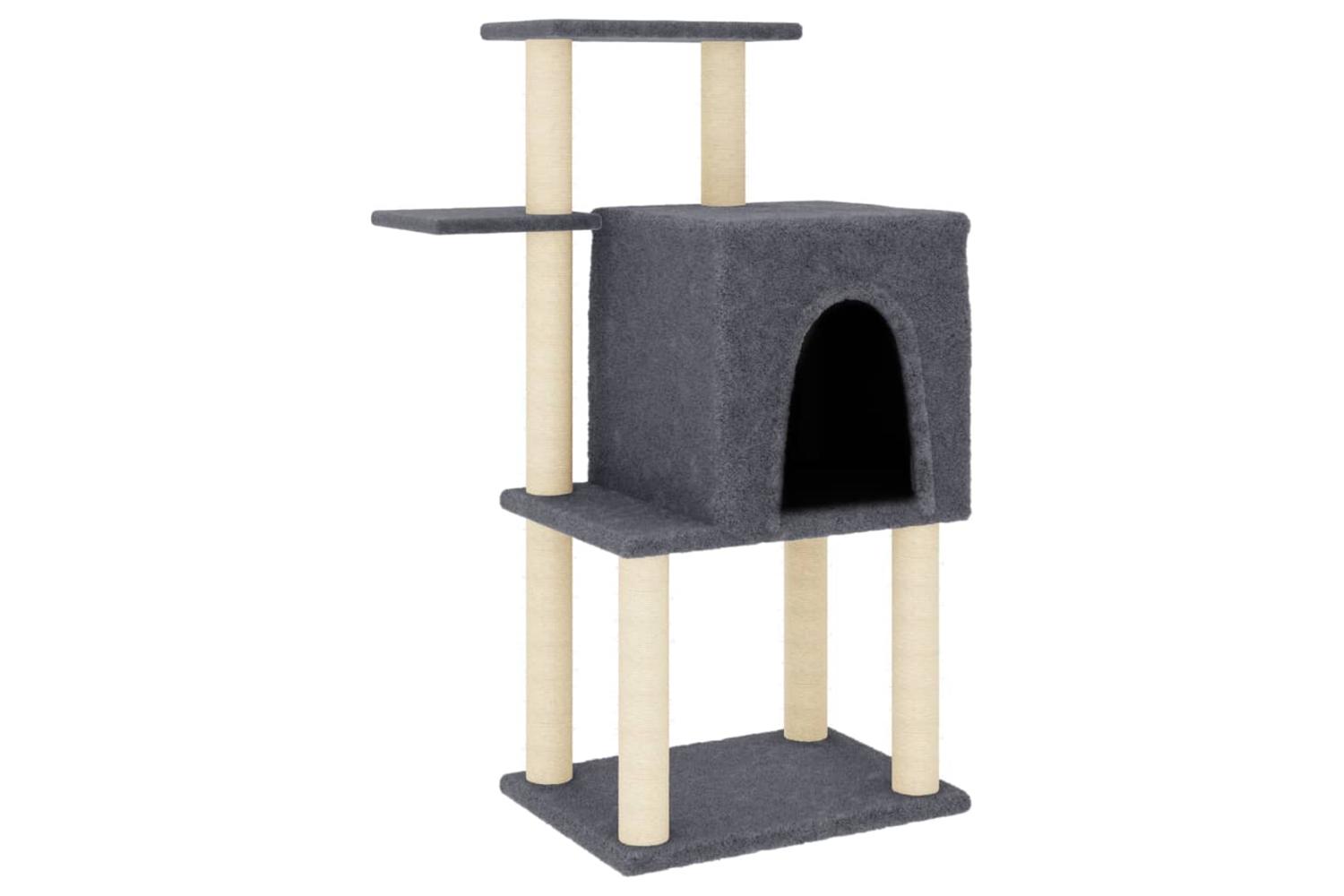 Cat Tree With Sisal Scratching Posts Dark Grey 97 Cm