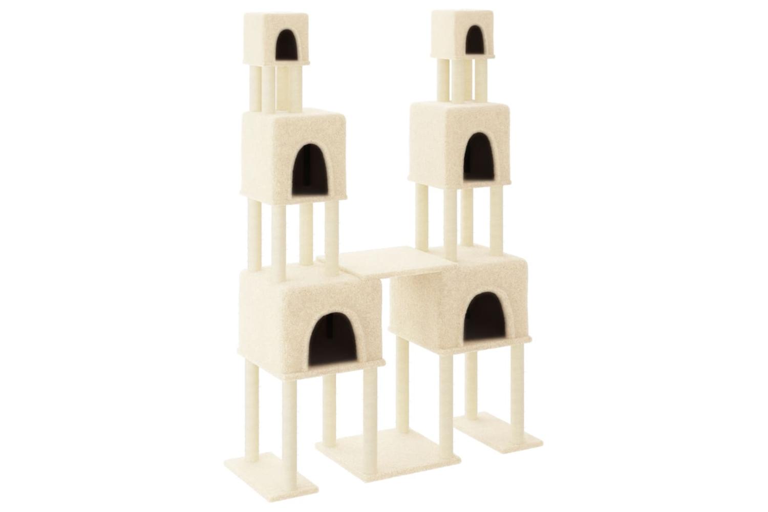 Cat Tree With Sisal Scratching Posts Cream 199 Cm