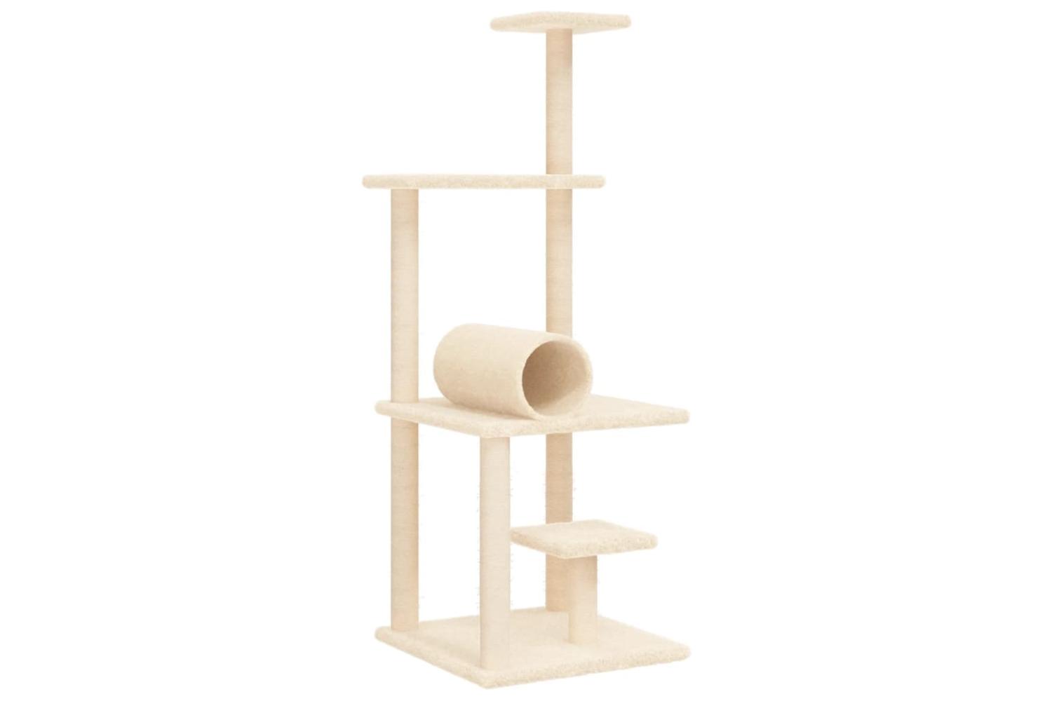 Cat Tree With Sisal Scratching Posts Cream 136 Cm
