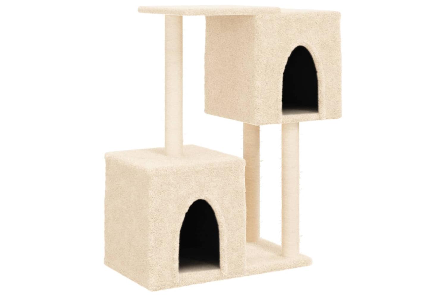 Cat Tree With Sisal Scratching Posts Cream 86 Cm