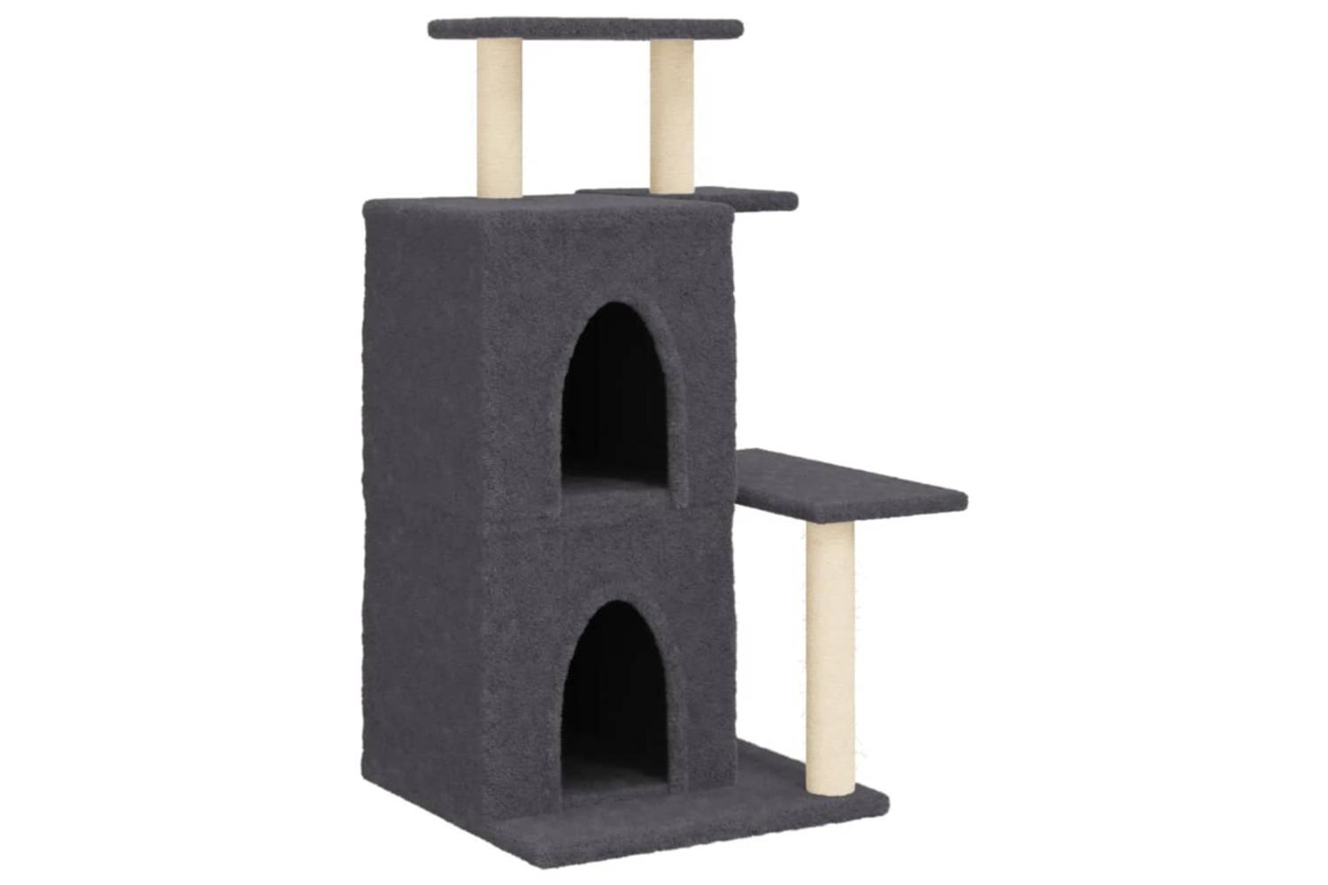 Cat Tree With Sisal Scratching Posts Dark Grey 97 Cm