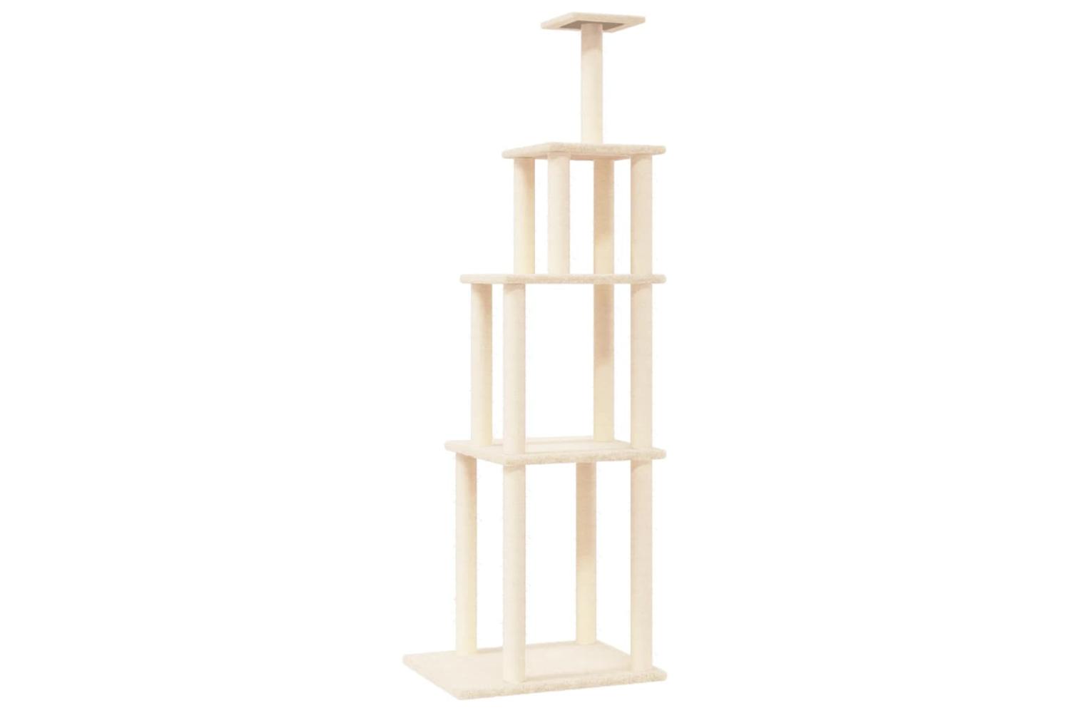 Cat Tree With Sisal Scratching Posts Cream 183 Cm