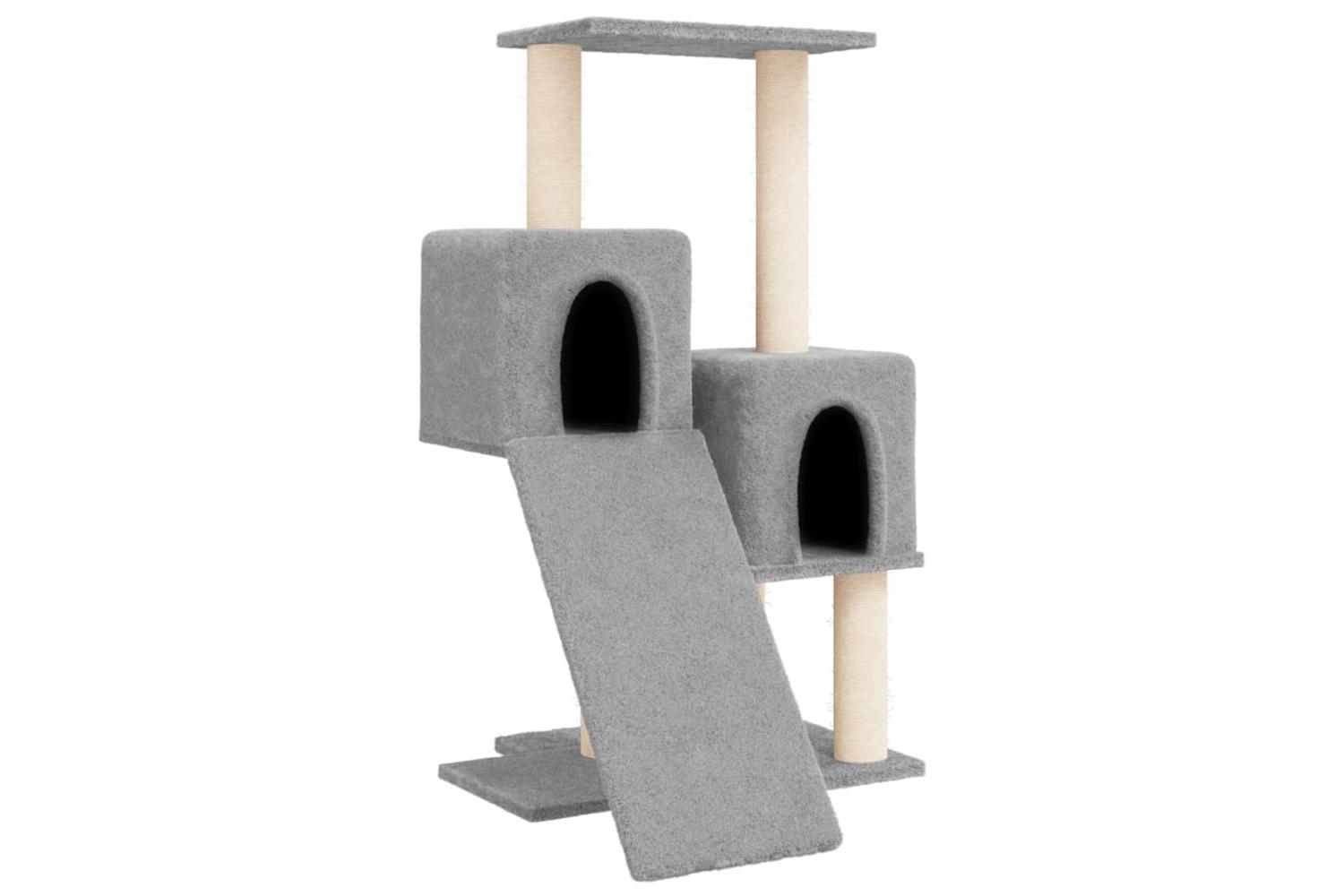 Cat Tree With Sisal Scratching Posts Light Grey 82 Cm