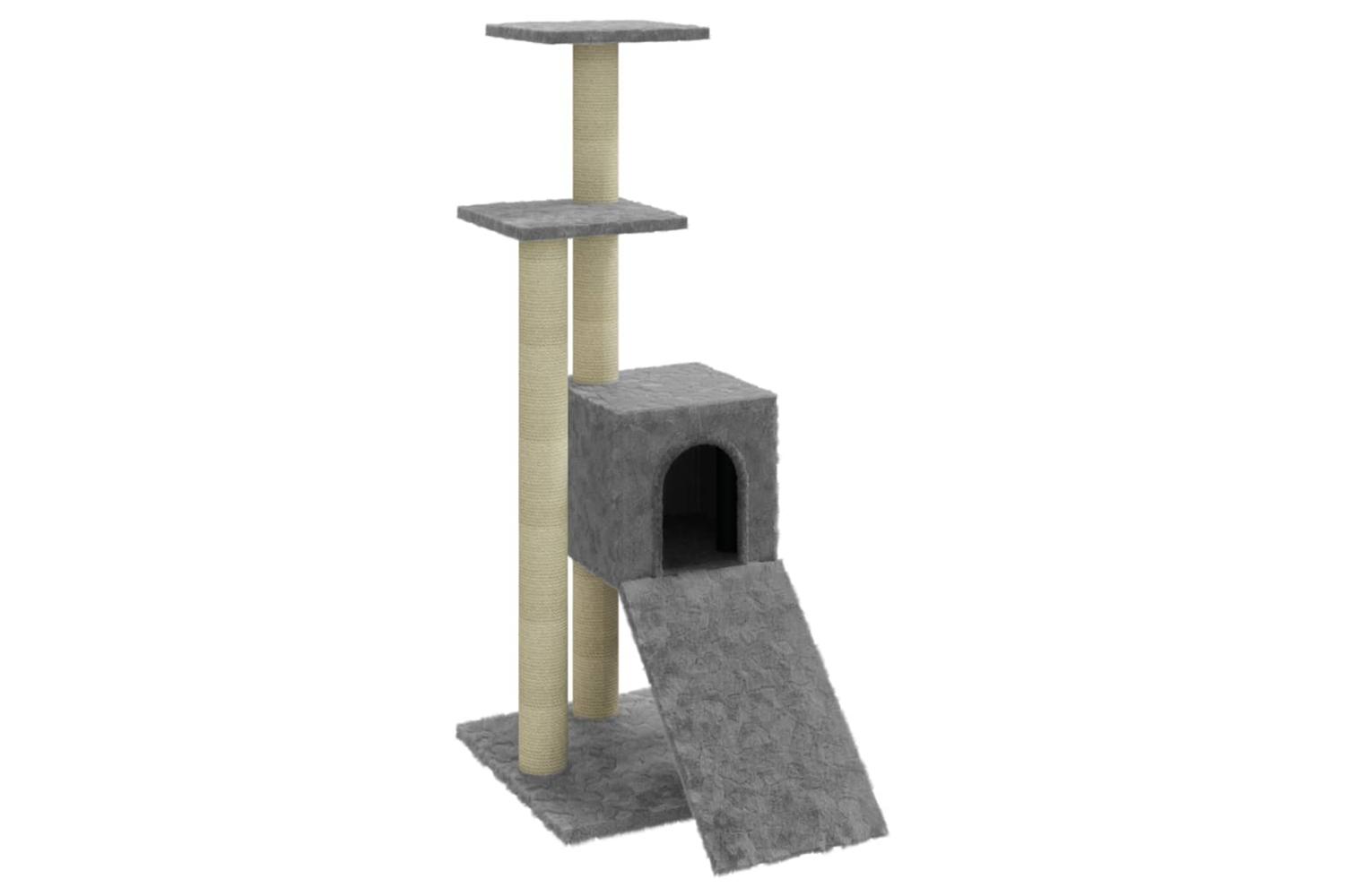 Cat Tree With Sisal Scratching Posts Light Grey 92 Cm