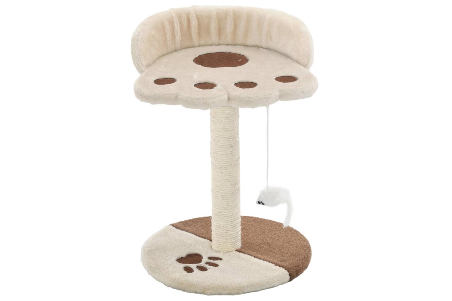 Cat Tree With Sisal Scratching Post 40 Cm Beige And Brown