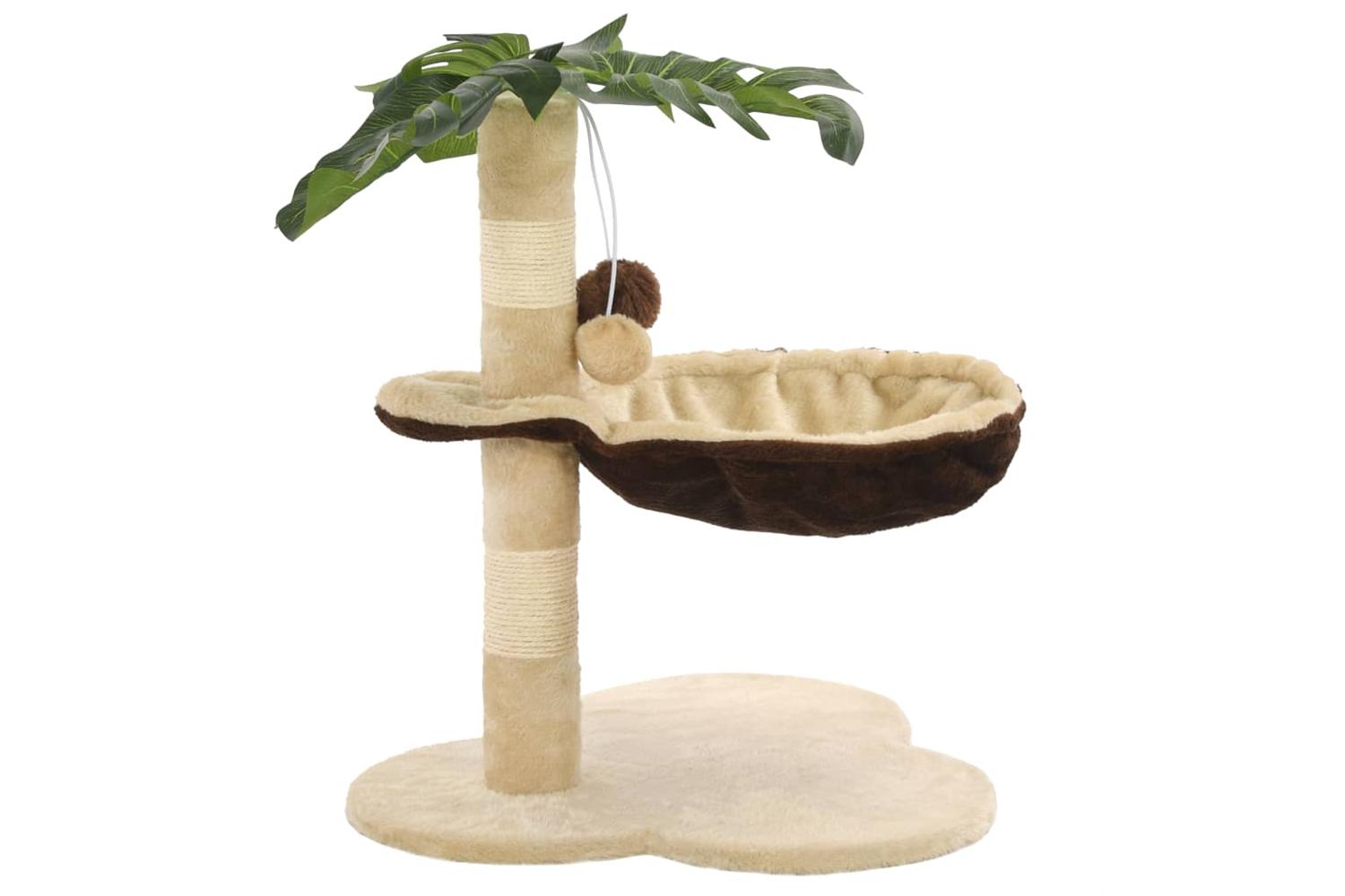 Cat Tree With Sisal Scratching Post 50 Cm Beige And Brown
