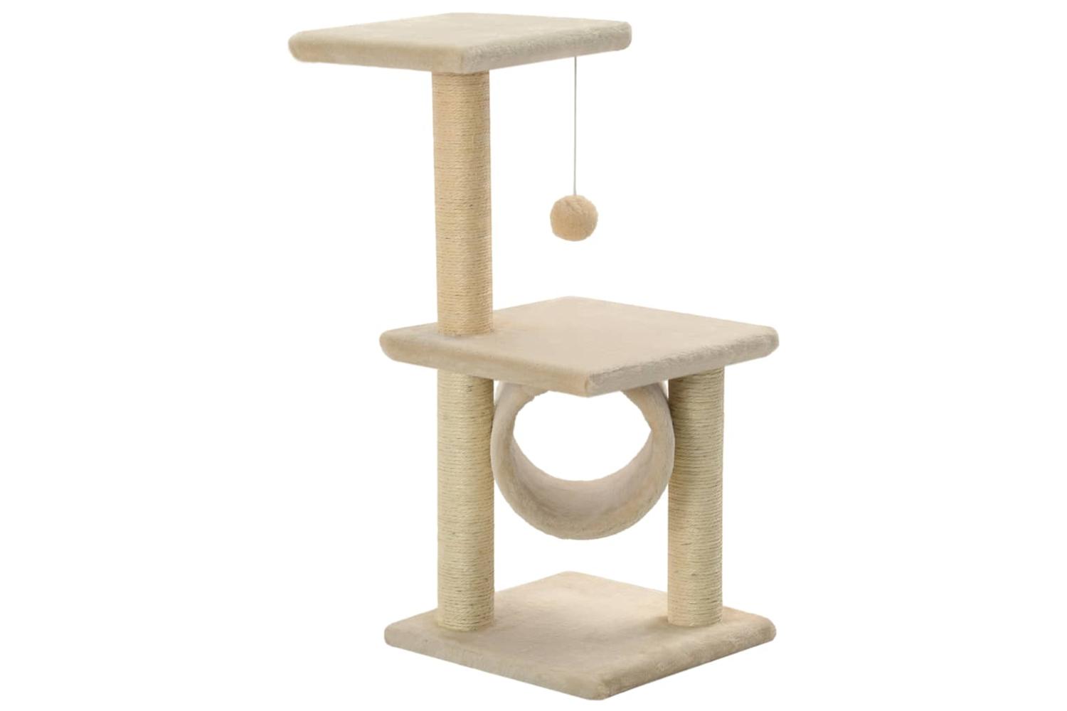 Cat Tree With Sisal Scratching Posts 65 Cm Beige