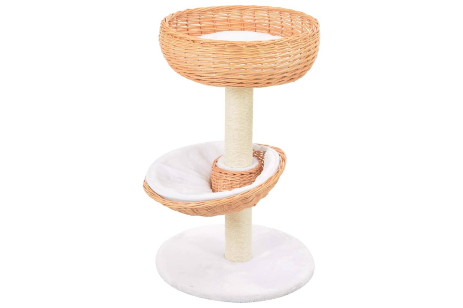 Cat Tree With Sisal Scratching Post Natural Willow Wood