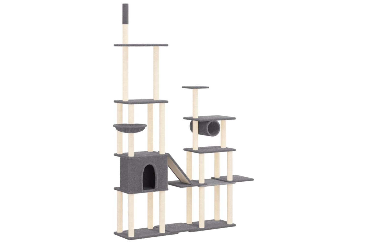 Cat Tree With Sisal Scratching Posts Dark Grey 279 Cm