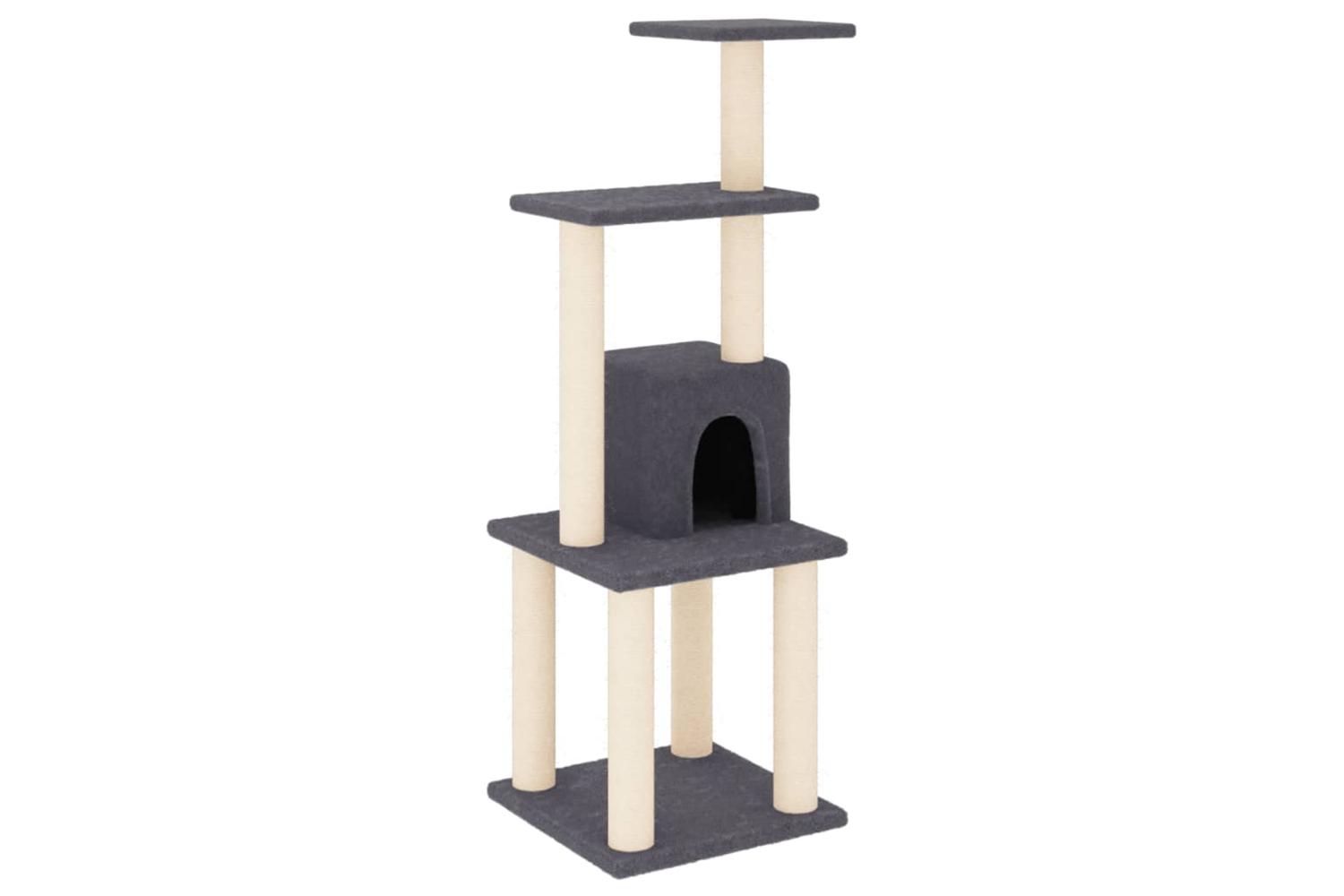 Cat Tree With Sisal Scratching Posts Dark Grey 105 Cm