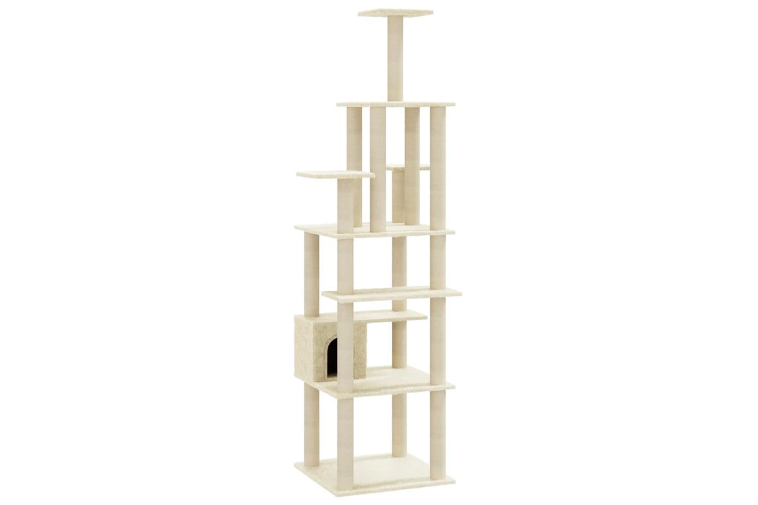 Cat Tree With Sisal Scratching Posts Cream 183 Cm