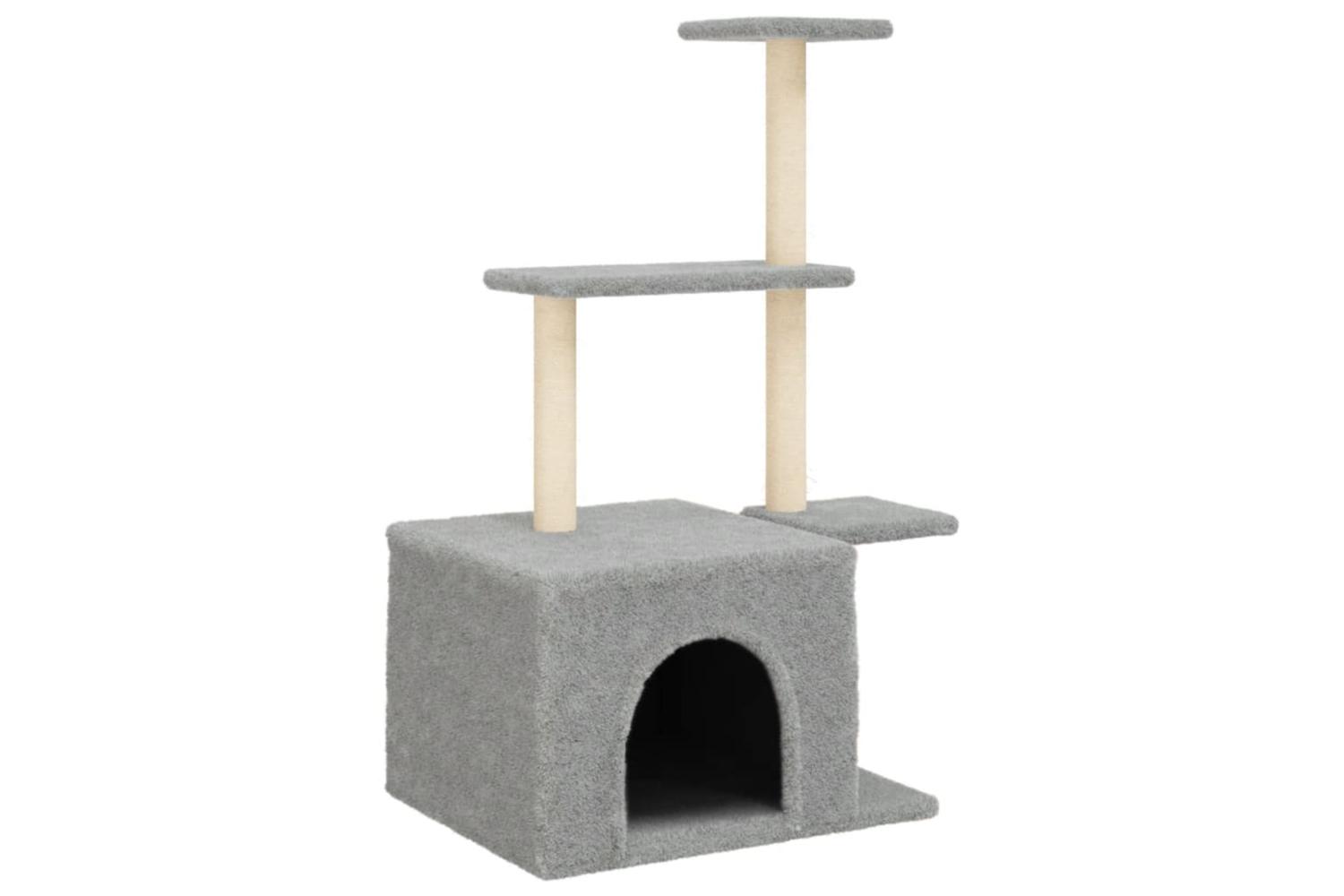 Cat Tree With Sisal Scratching Posts Light Grey 110 Cm