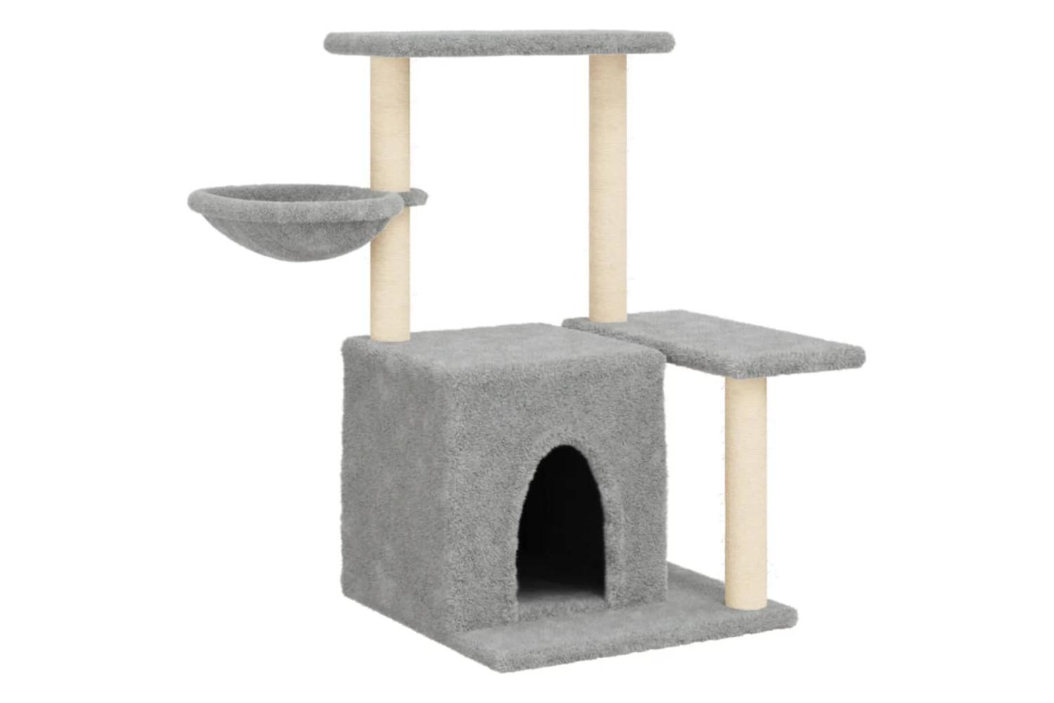 Cat Tree With Sisal Scratching Posts Light Grey 83 Cm