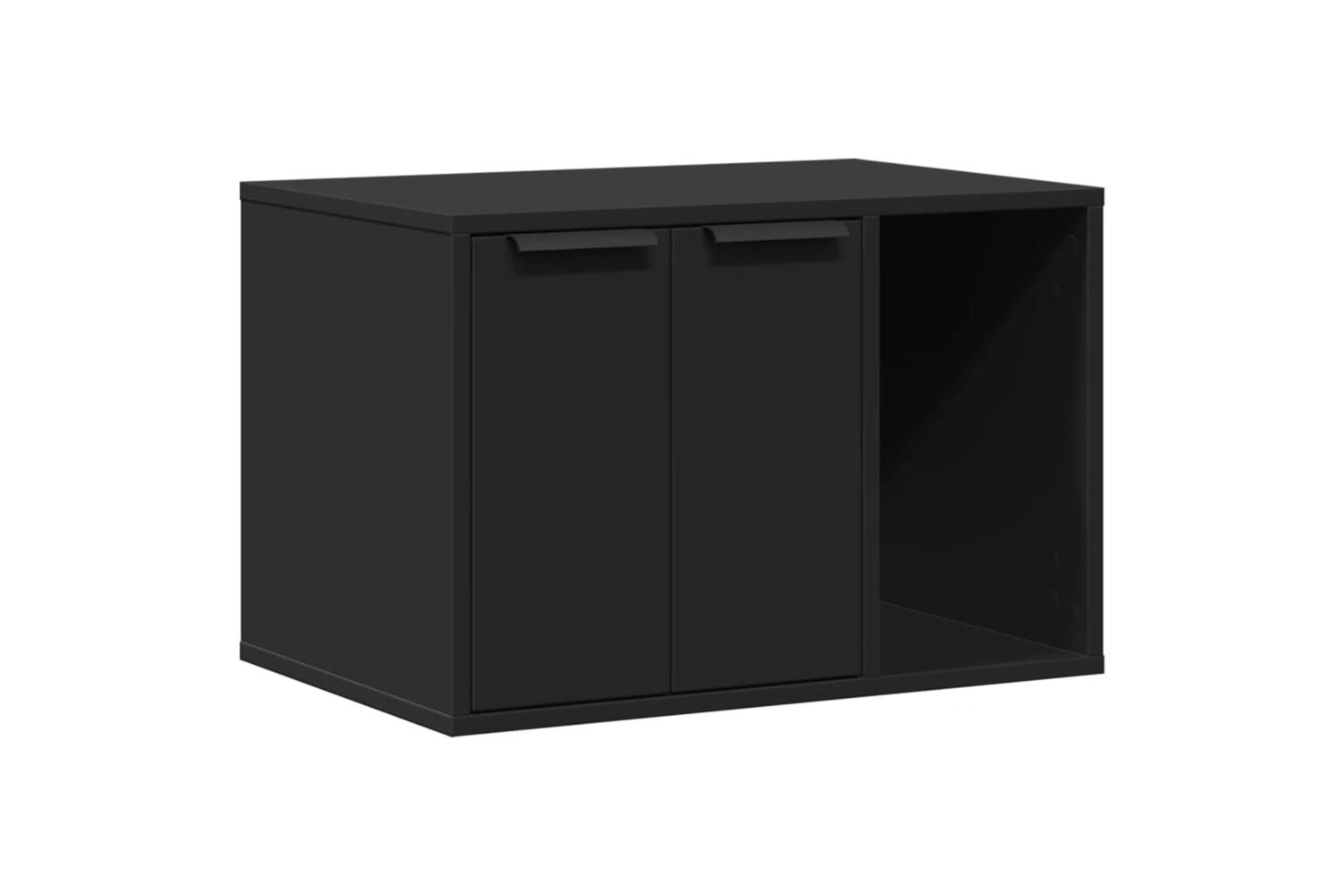 Cat Litter Box Enclosure Black 60x40x40 Cm Engineered Wood