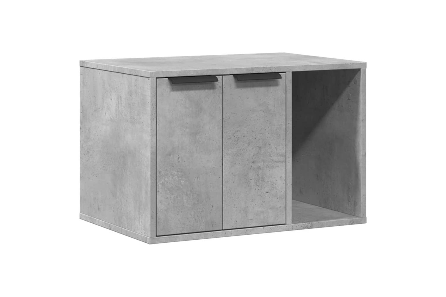 Cat Litter Box Enclosure Concrete Grey 60x40x40 Cm Engineered Wood