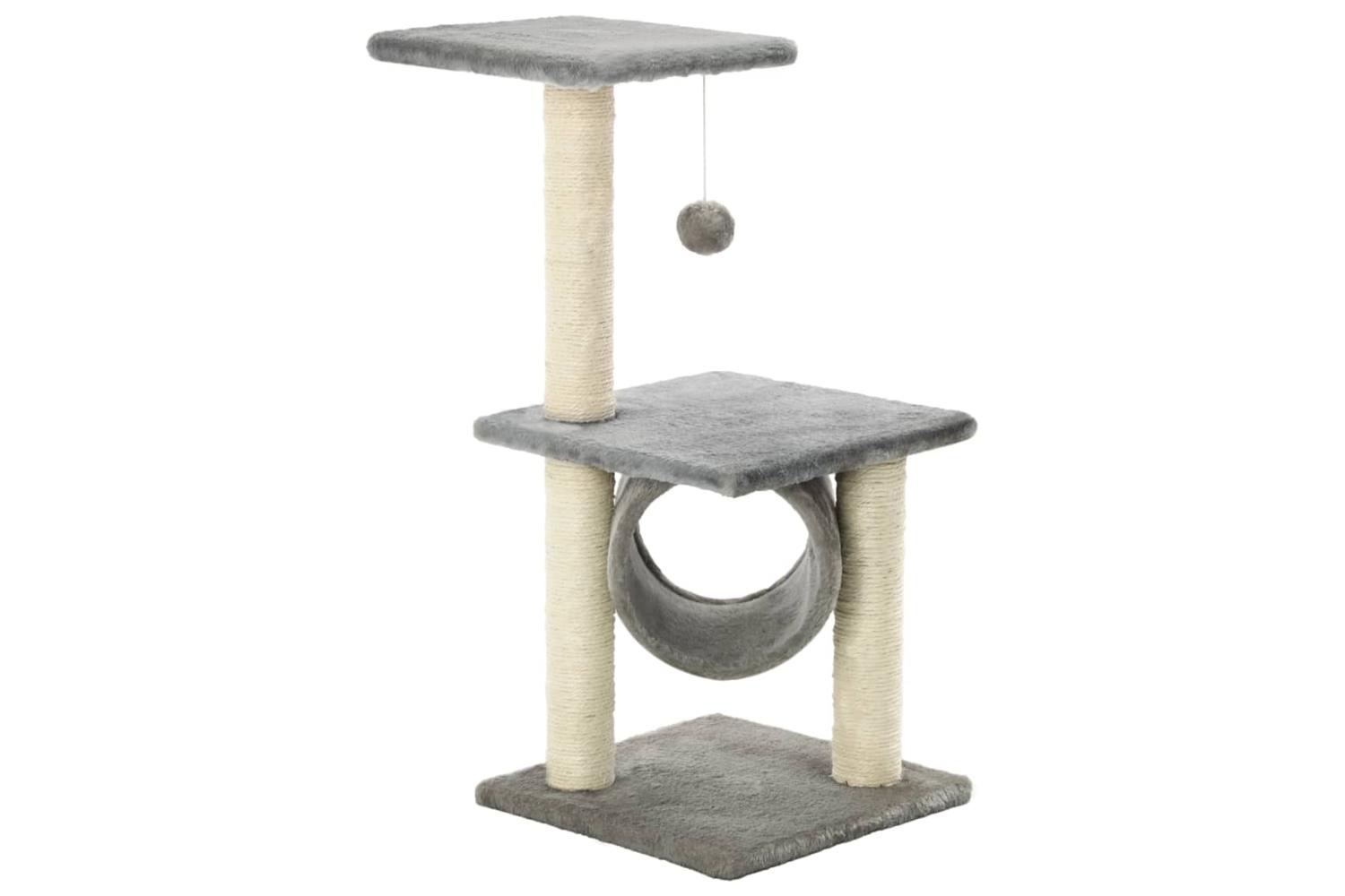 Cat Tree With Sisal Scratching Posts 65 Cm Grey