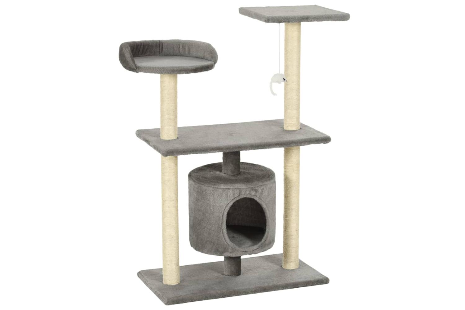 Cat Tree With Sisal Scratching Posts 95 Cm Grey