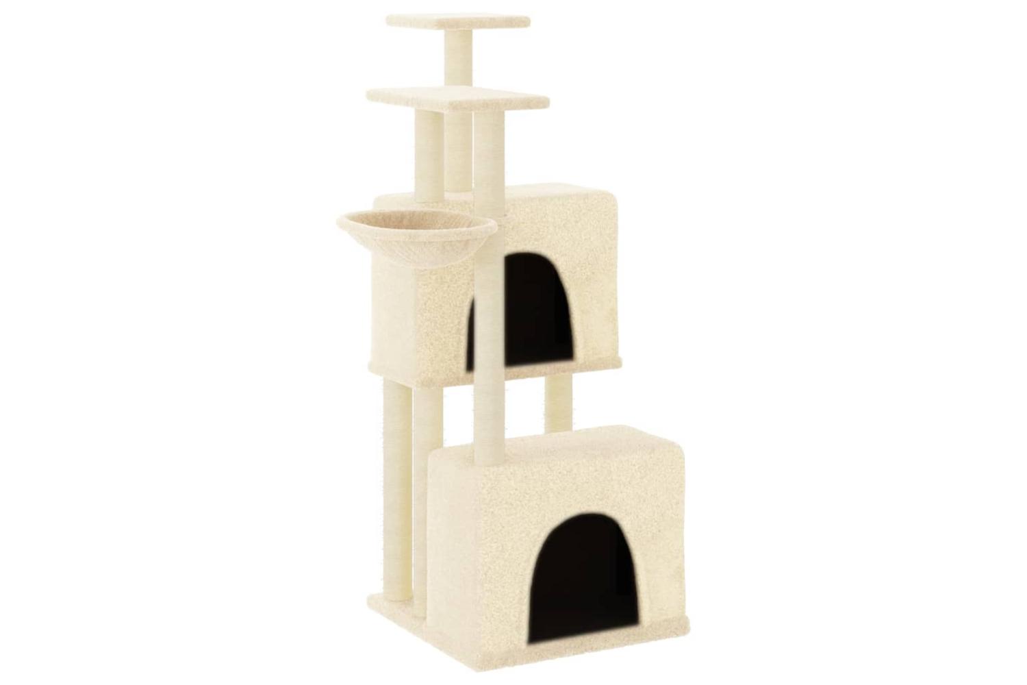 Cat Tree With Sisal Scratching Posts Cream 122 Cm