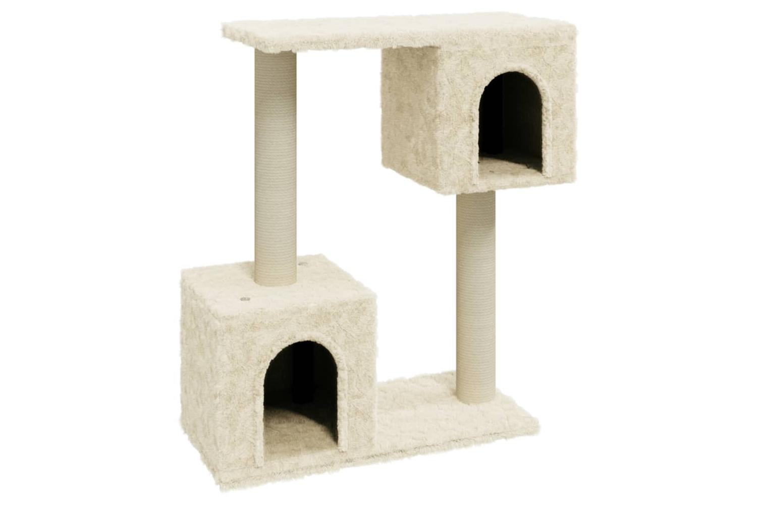 Cat Tree With Sisal Scratching Posts Cream 60 Cm