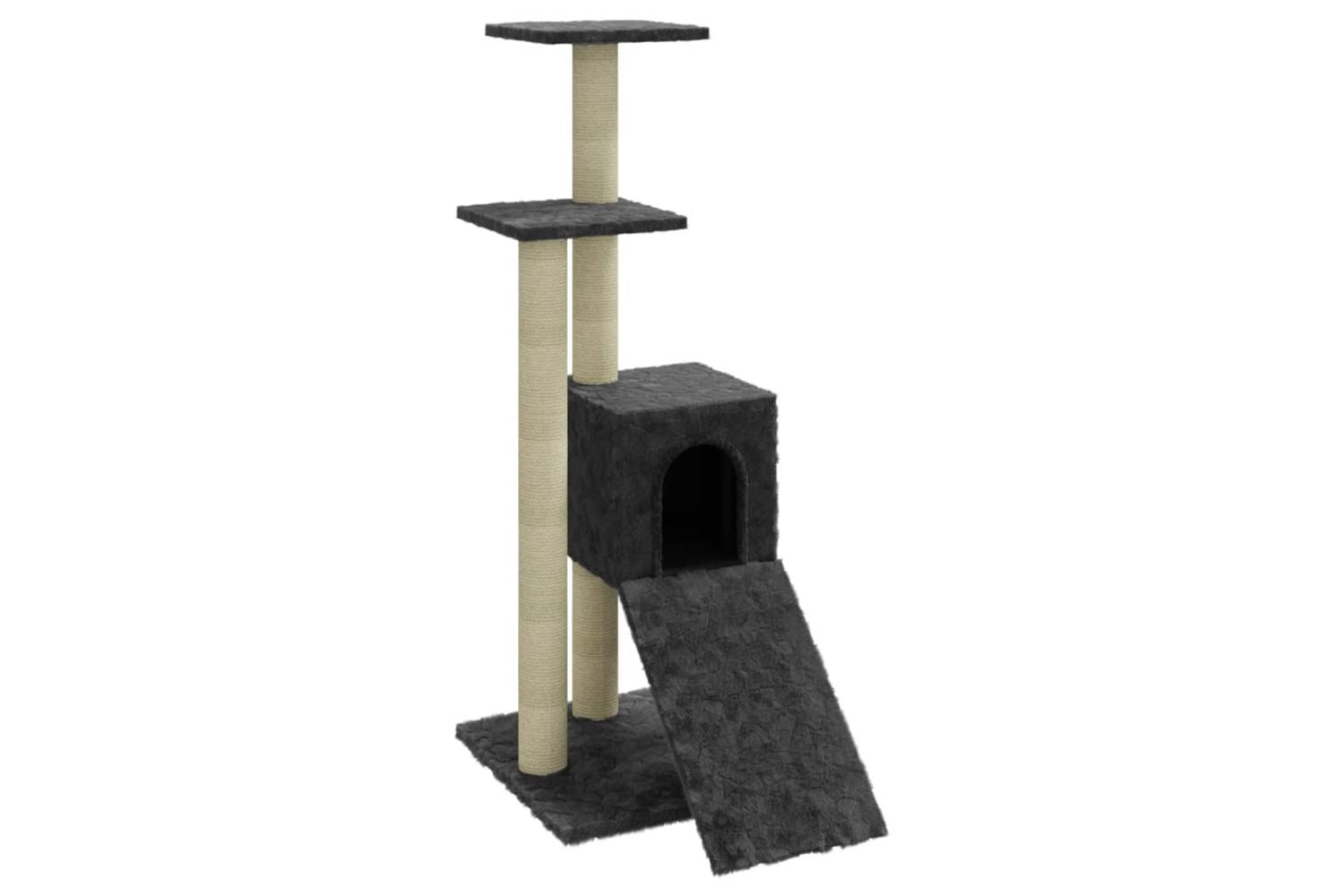 Cat Tree With Sisal Scratching Posts Dark Grey 92 Cm