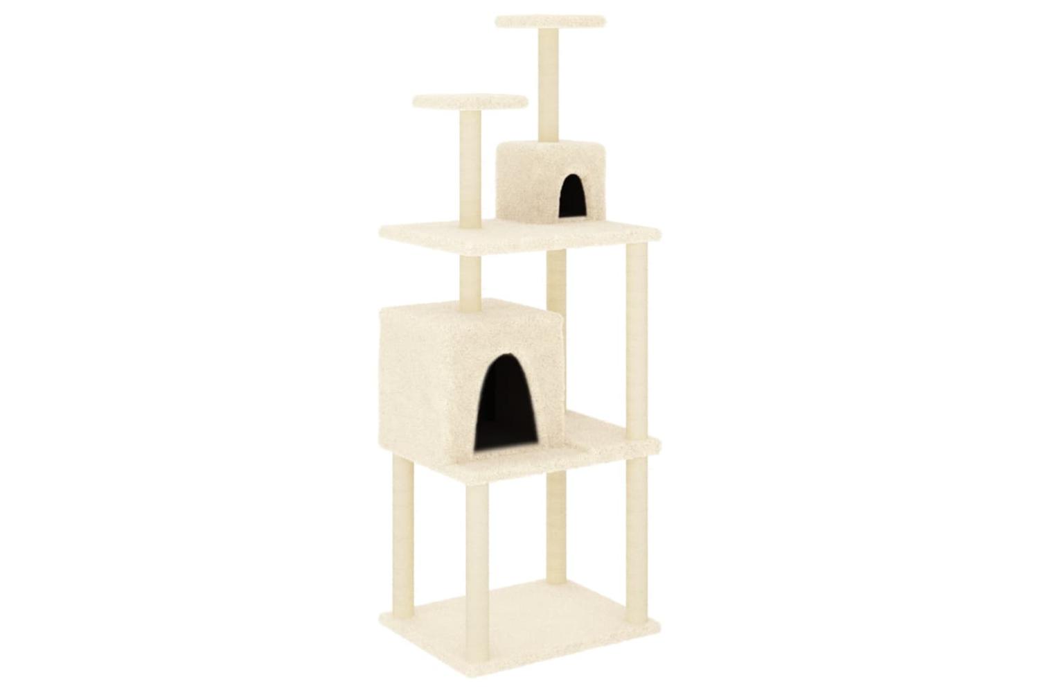 Cat Tree With Sisal Scratching Posts Cream 167 Cm