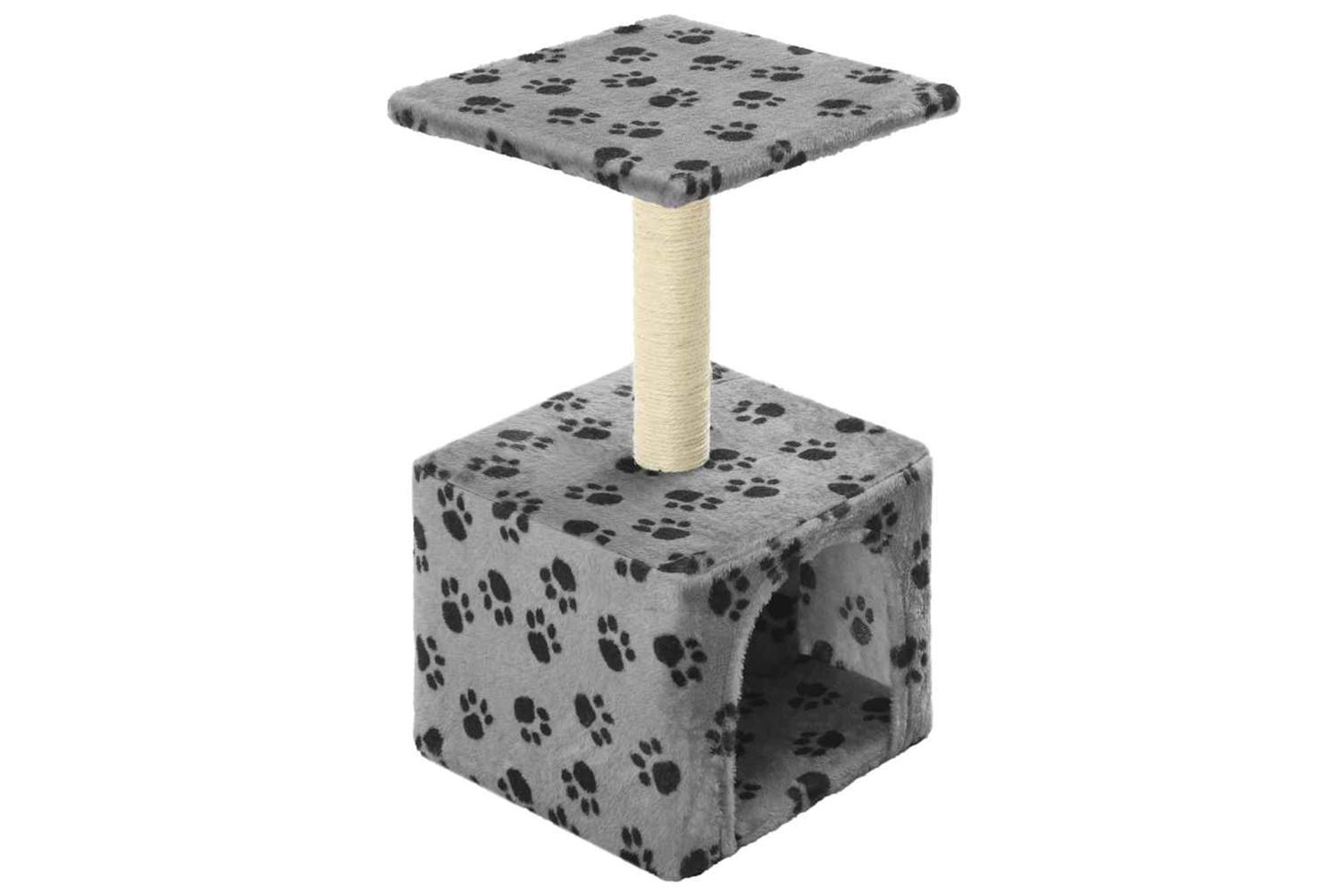 Cat Tree With Sisal Scratching Post 55 Cm Grey Paw Print
