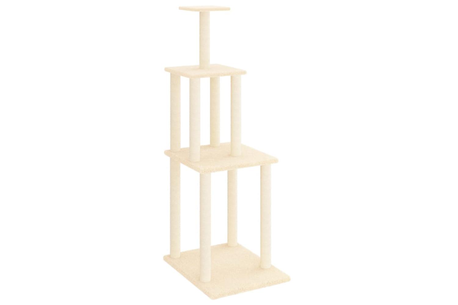 Cat Tree With Sisal Scratching Posts Cream 149 Cm