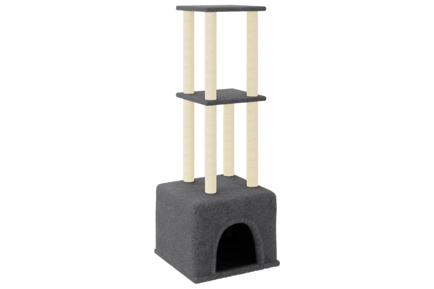 Cat Tree With Sisal Scratching Posts Dark Grey 1335 Cm