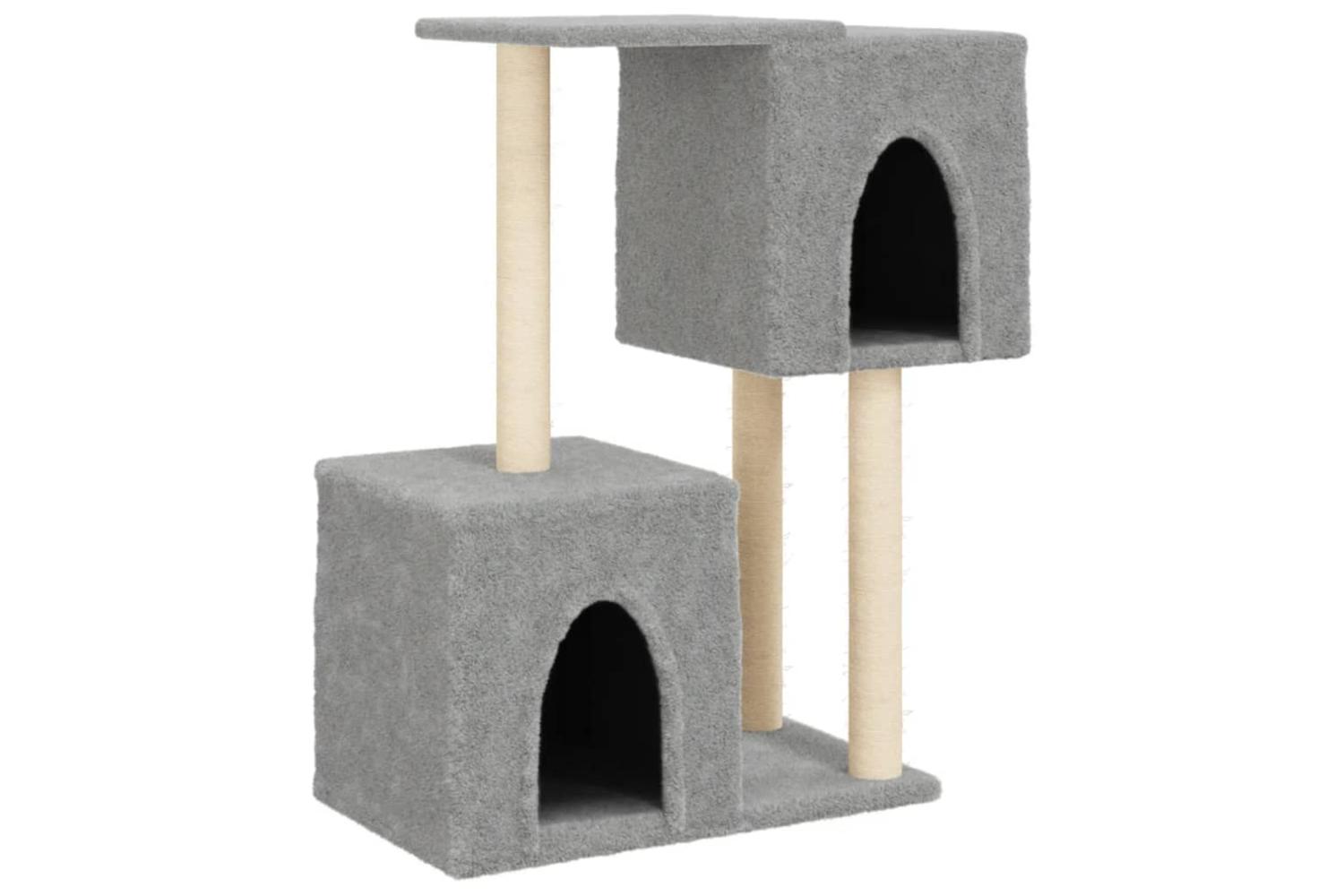 Cat Tree With Sisal Scratching Posts Light Grey 86 Cm