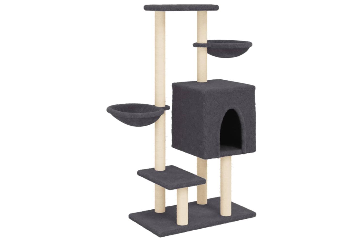 Cat Tree With Sisal Scratching Posts Dark Grey 117 Cm