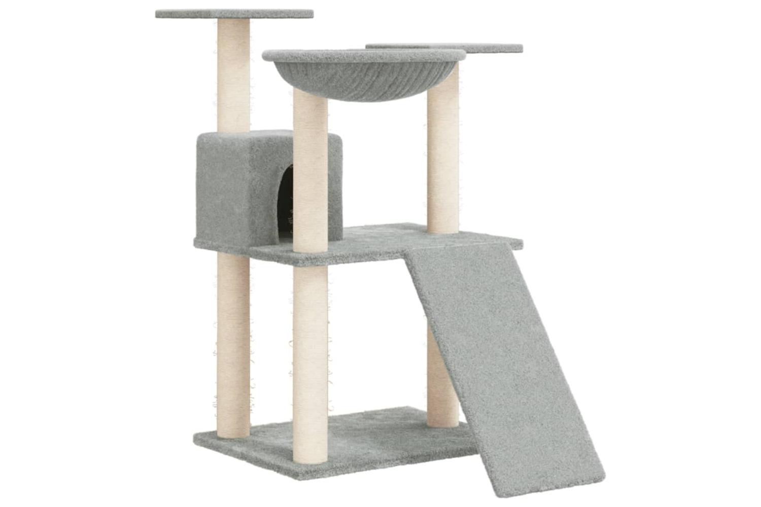 Cat Tree With Sisal Scratching Posts Light Grey 83 Cm