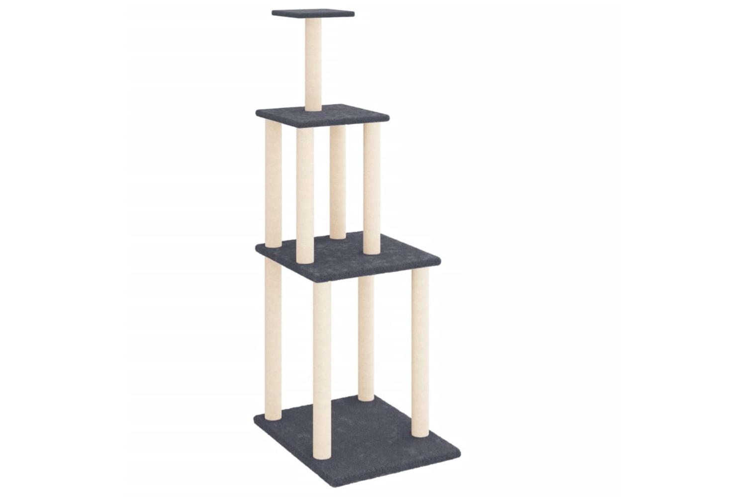 Cat Tree With Sisal Scratching Posts Dark Grey 149 Cm