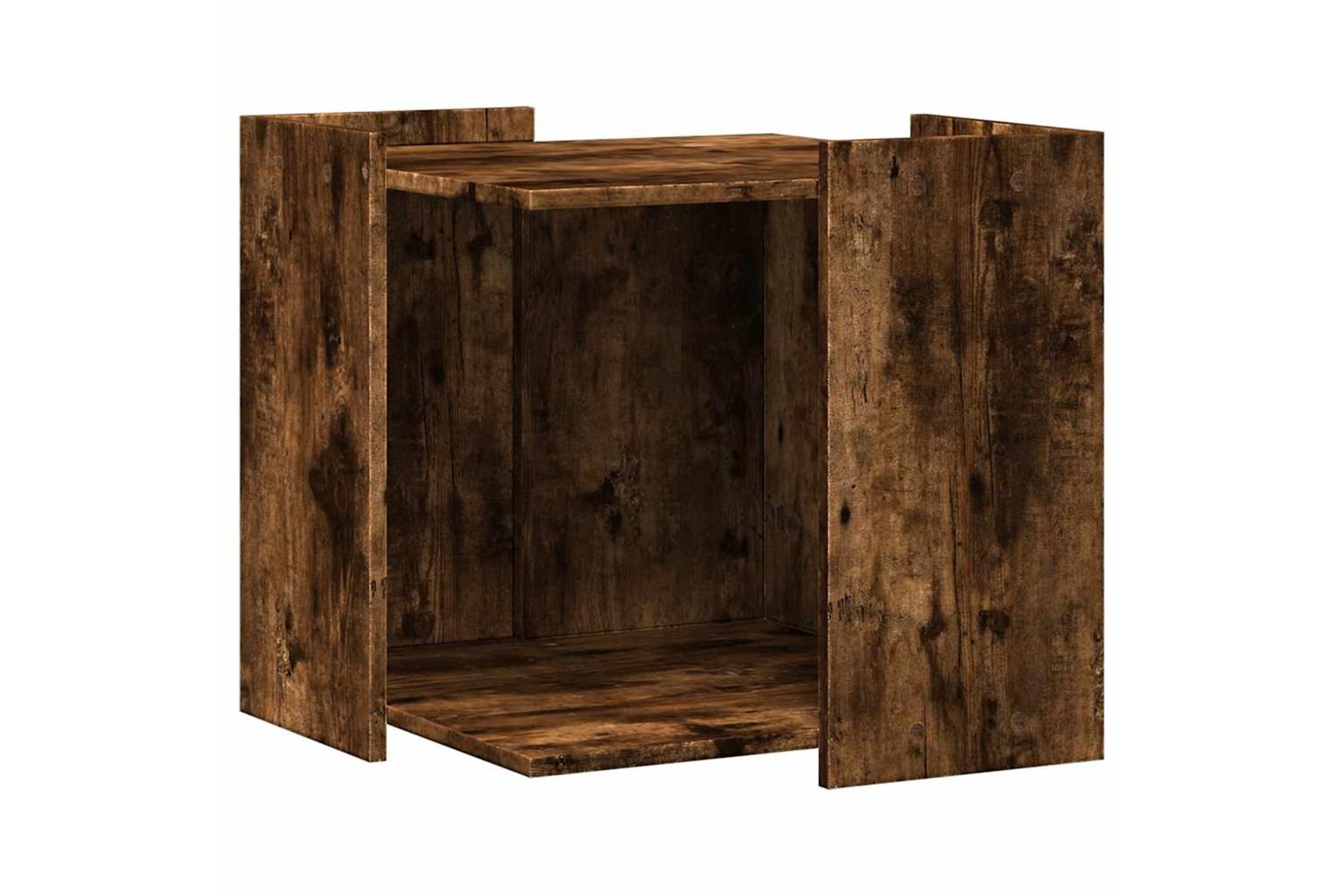 Cat Litter Box Enclosure Smoked Oak 53x53x51 Cm Engineered Wood