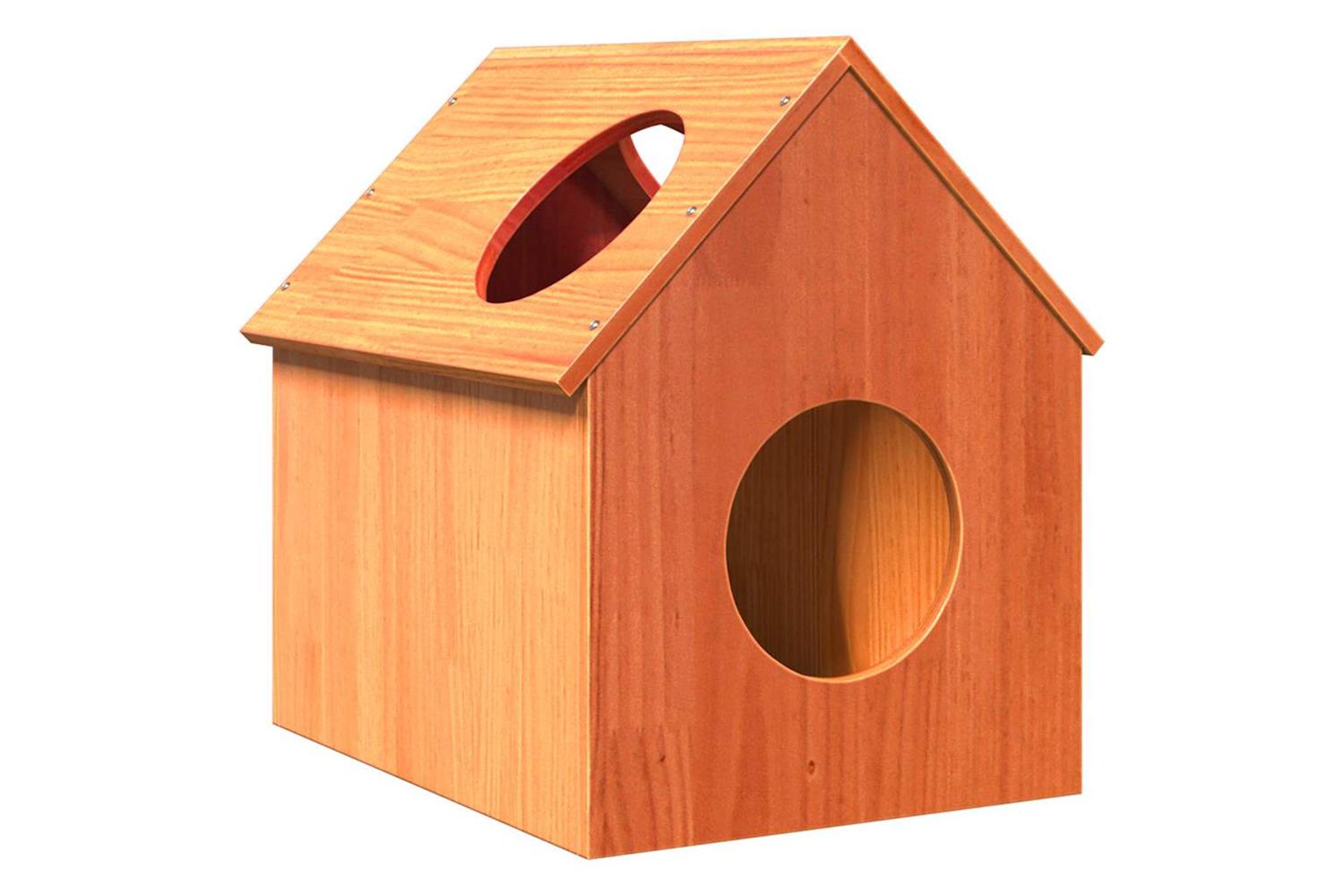 Cat House Wax Brown 41x50x50 Cm Solid Wood Pine