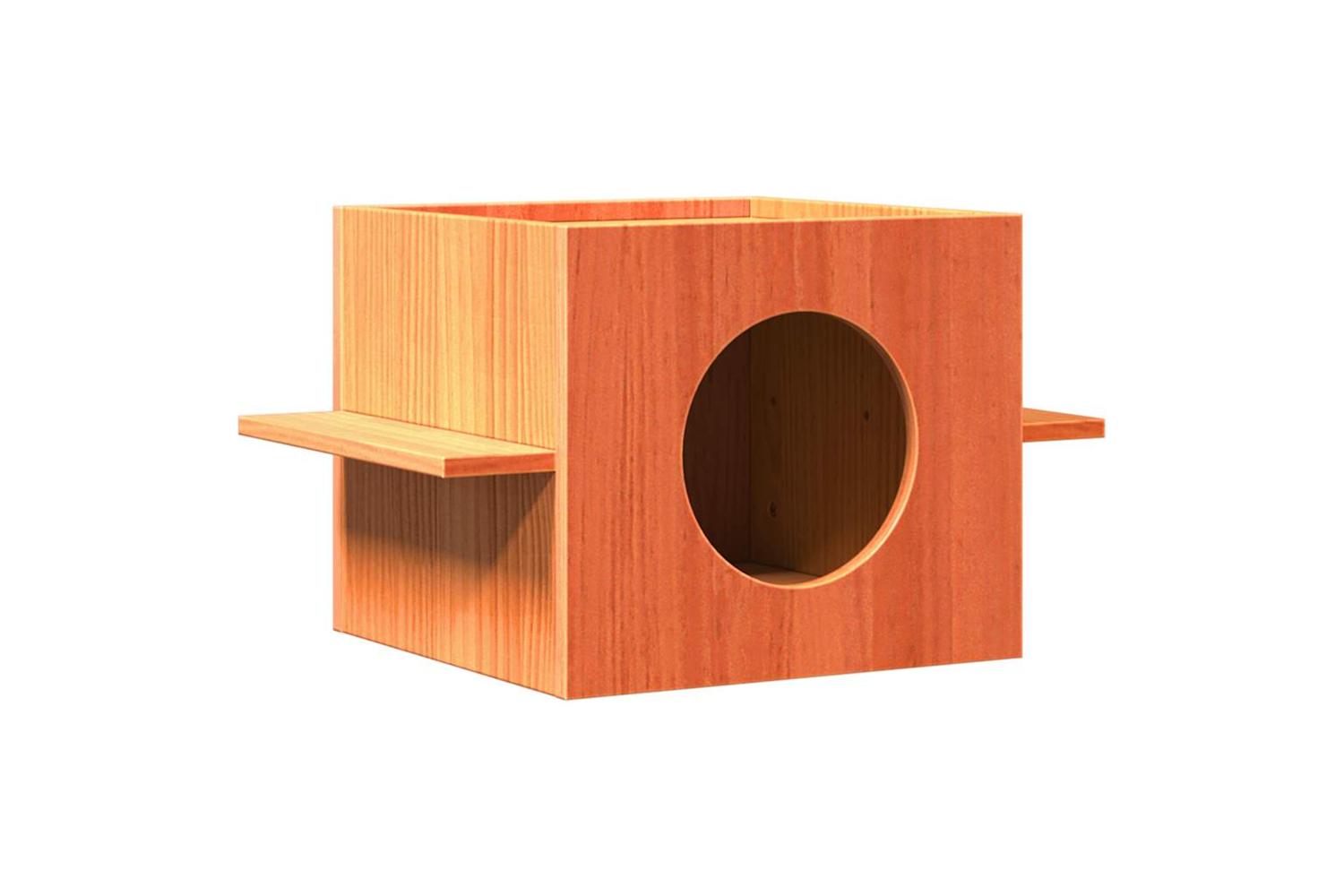 Cat House Wax Brown 51x35x30 Cm Solid Wood Pine