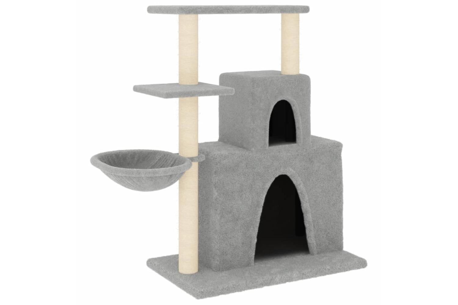 Cat Tree With Sisal Scratching Posts Light Grey 83 Cm