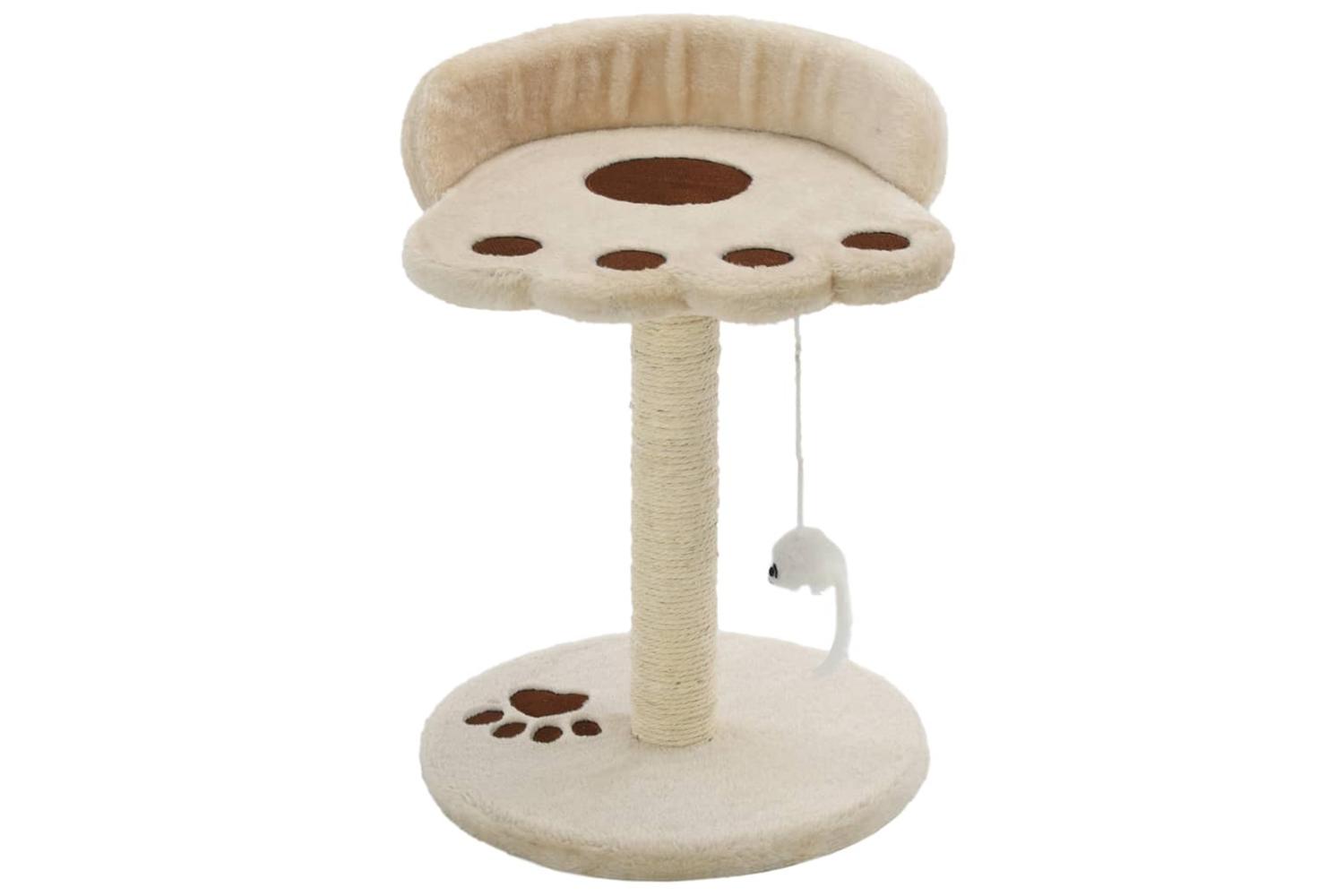 Cat Tree With Sisal Scratching Post 40 Cm Beige And Brown